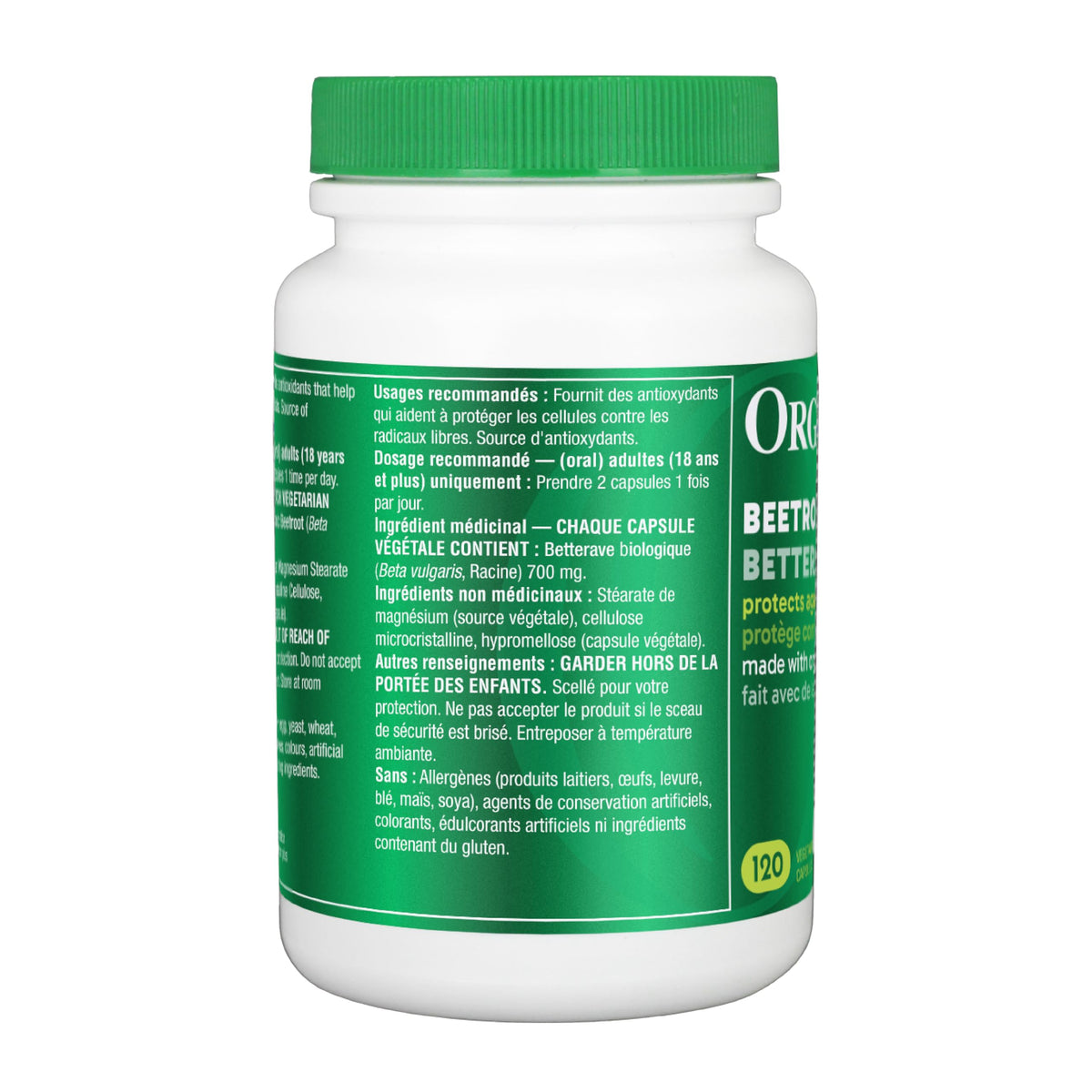 Organika Beetroot Organic- 1400mg High Potency Antioxidant, Blood-Pressure Support, Nitrous Oxide + Exercise Performance- 120vcaps ๐ All In One Marketplace Canada
