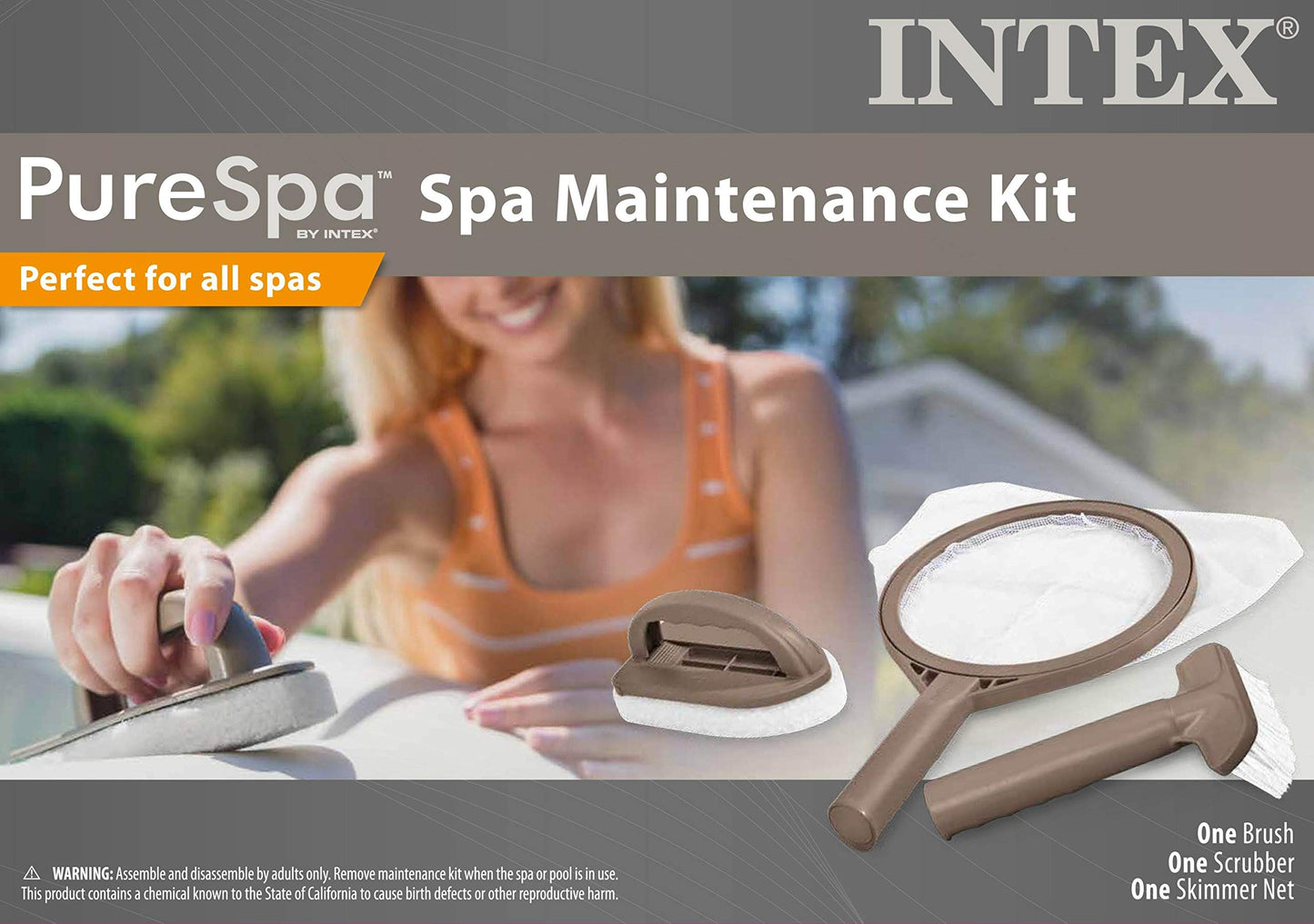 Intex PureSpa Hot Tub and Spa Maintenance Accessory Kit with Curved Brush, Mesh Net Skimmer, and Scrubber for Inflatable PureSpa Home Hot Tubs ๐ All In One Marketplace Canada