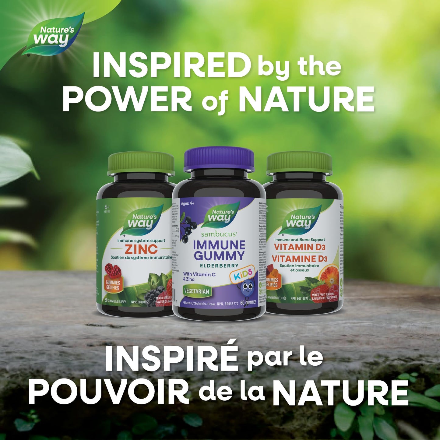 Nature's Way Sambucus Immune Cold and Flu Care Elderberry Gummies with Vitamin C and Zinc - Immune Support for Kids 4+, 60 Gummies š All In One Marketplace Canada