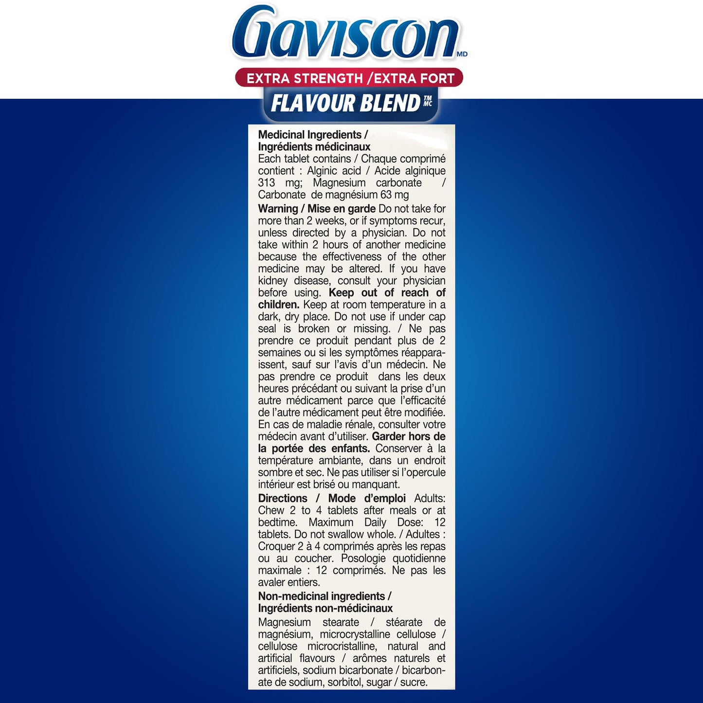 Gaviscon Extra Strength Flavour Burst Tablets - 120 Count - Chewable Foaming Antacid Tablets for Day and Night Heartburn Relief, Acid Reflux and GERD Relief, Fruit Blast - Free of Aluminum, Lactose and Gluten ๐ All In One Marketplace Canada