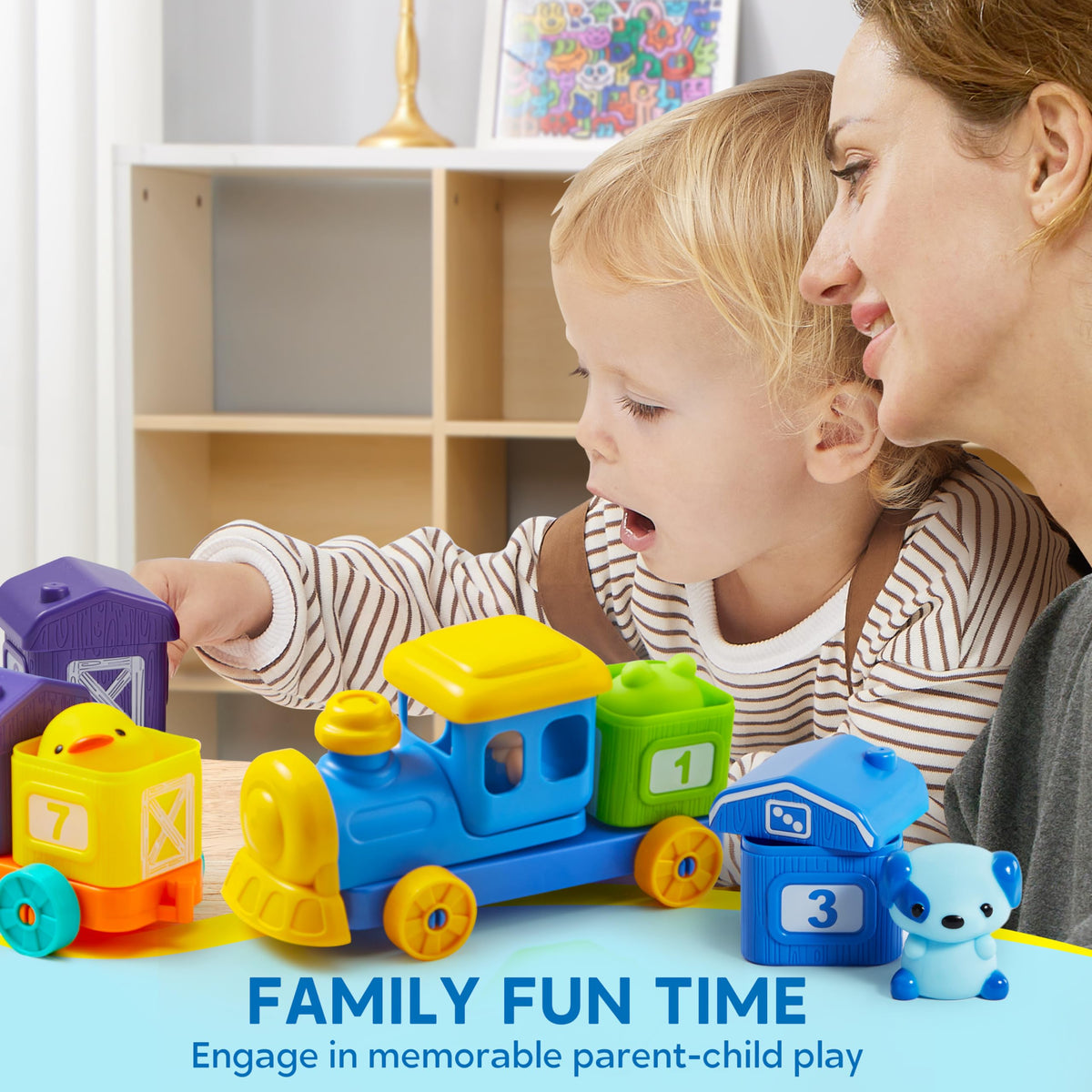 Play-Act Learning Toy for Toddlers 1 2 3 Years Old, Counting, Matching & Sorting Montessori Learning Farm Train Including 9 Farm Animals, Birthday Gift for Baby Boys Girls ๐ All In One Marketplace Canada