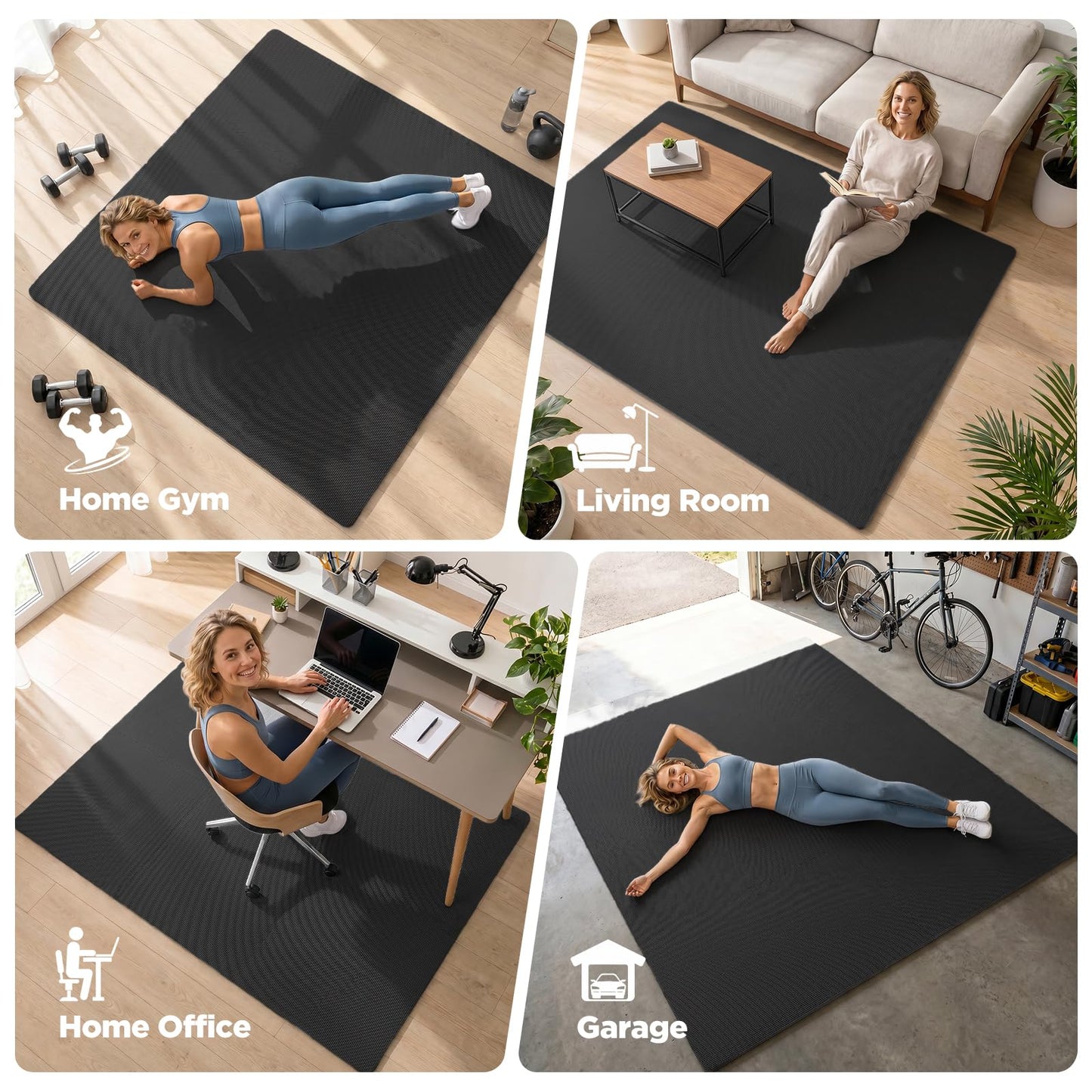 AIRHOP 12x12In Thick 18 Tiles Gym Floor Mat, High-Density EVA Foam Puzzle Gym Mat, Interlocking Foam Floor Tiles for Home Gym Exercise Equipment, Play Workout Garage Kitchen Flooring ๐ All In One Marketplace Canada