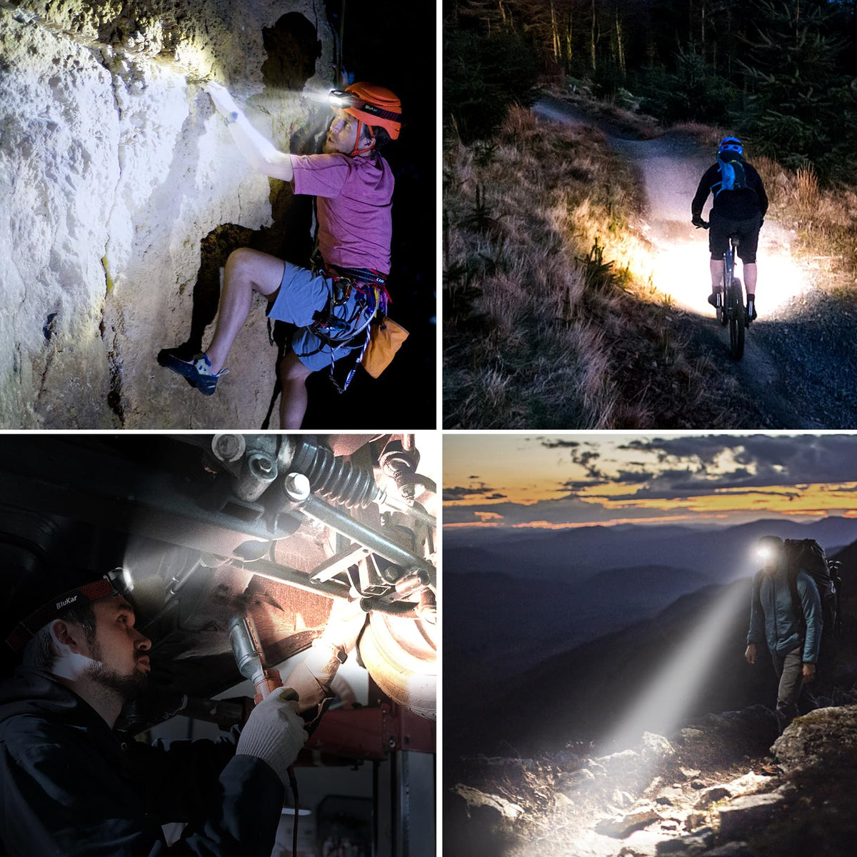 Blukar LED Headlamp Rechargeable,2000L High Lumen Super Bright Dimmable Headlight Flashlight with Motion Sensor- 8 Modes,Spotlight&Floodlight,IPX5 Waterproof for Camping,Hiking,Running,Fishing -2 Pack 🍁 All In One Marketplace Canada