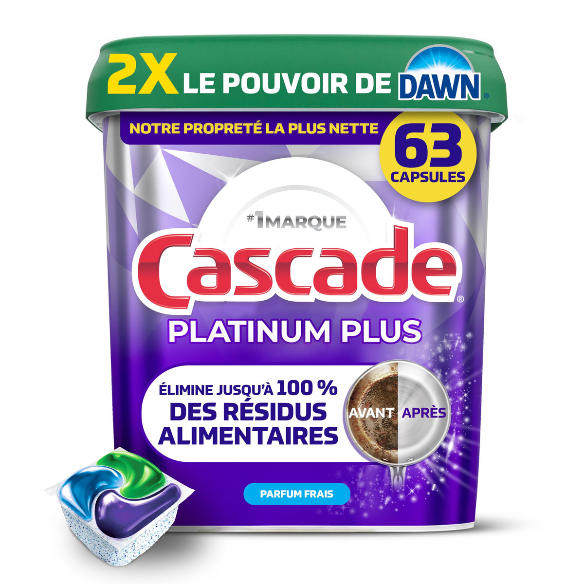 Cascade Platinum Plus Dishwasher Detergent Pods, Dish Detergent Soap, Fresh Scent, 63 Count ๐ All In One Marketplace Canada