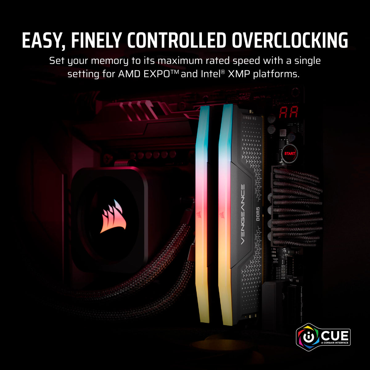 CORSAIR Vengeance RGB RS DDR5 RAM 32GB (2x16GB) Up to 6000MHz CL36-44-44-96 1.35V AMD Expo Intel XMP Computer Desktop Memory β Gray (CMG32GX5M2E6000Z36) π All In One Marketplace Canada