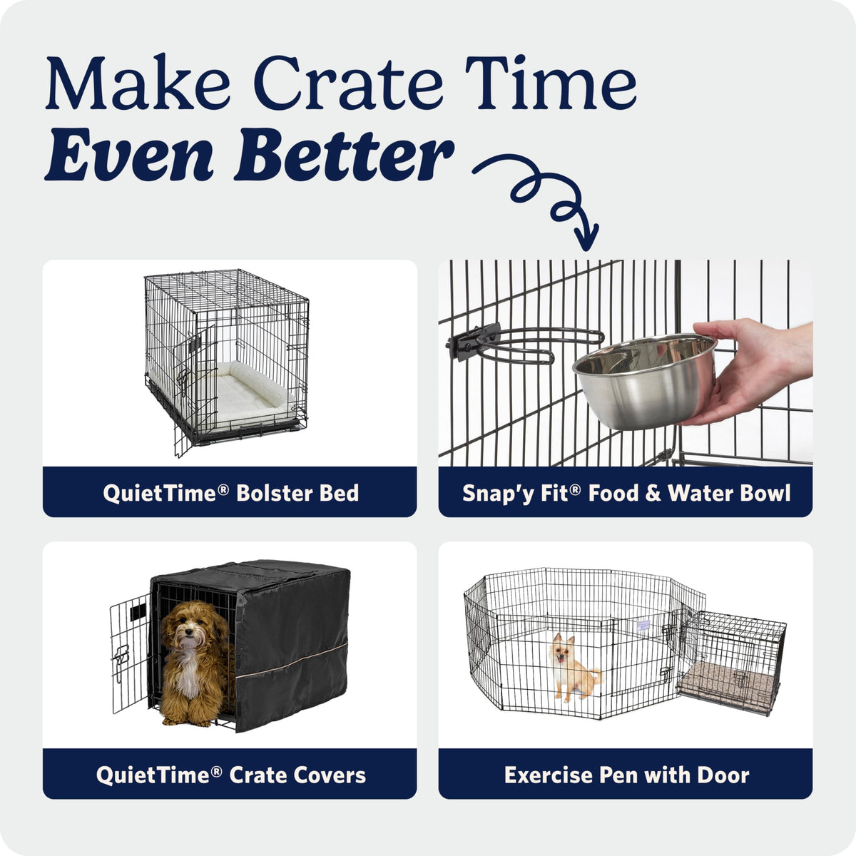 MidWest Homes for Pets 42-Inch iCrate for Large Breeds, 71-90 lbs, Double Door Folding Dog Crate with Divider Panel, Leak-Proof Tray & Secure Latches, Portable, Durable & Easy to Assemble ๐ All In One Marketplace Canada
