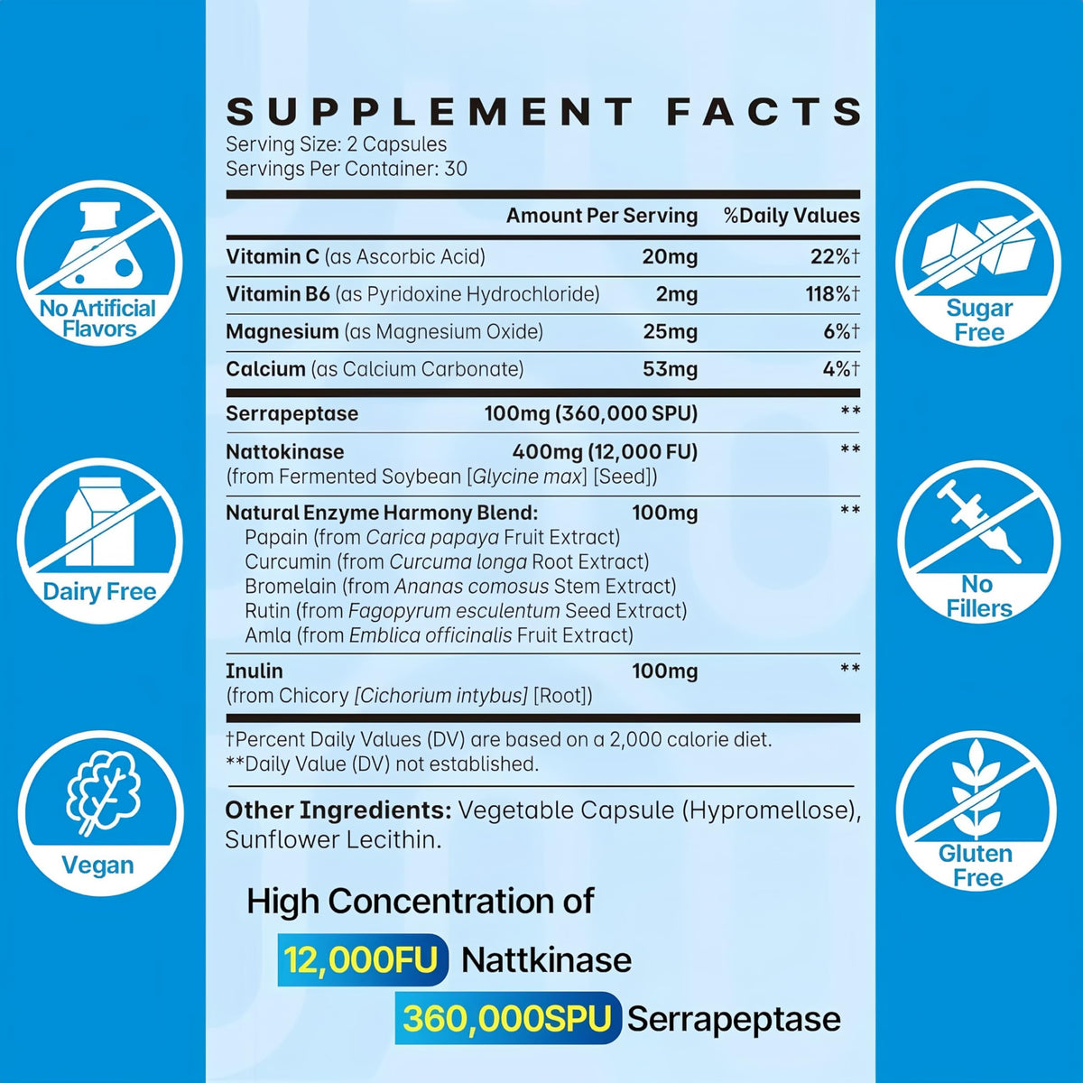 Nattokinase Supplement, 400 mg - 12000 FU, Helps Support Cardiovascular Health 60 Count š All In One Marketplace Canada