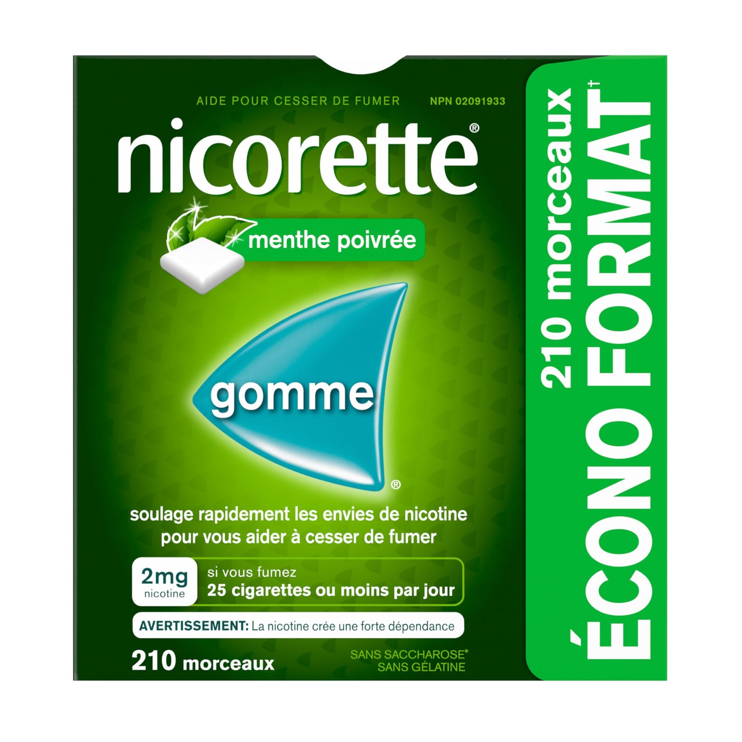 Nicorette Nicotine Gum, Quit Smoking and Smoking Cessation Aid, Ultra Fresh Mint, 2mg, 210 pieces 🍁 All In One Marketplace Canada