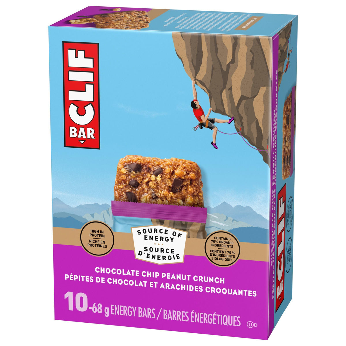 Clif Bar, Energy Bars, Chocolate Chip Peanut Crunch, 680 g (Pack of 10) ๐ All In One Marketplace Canada