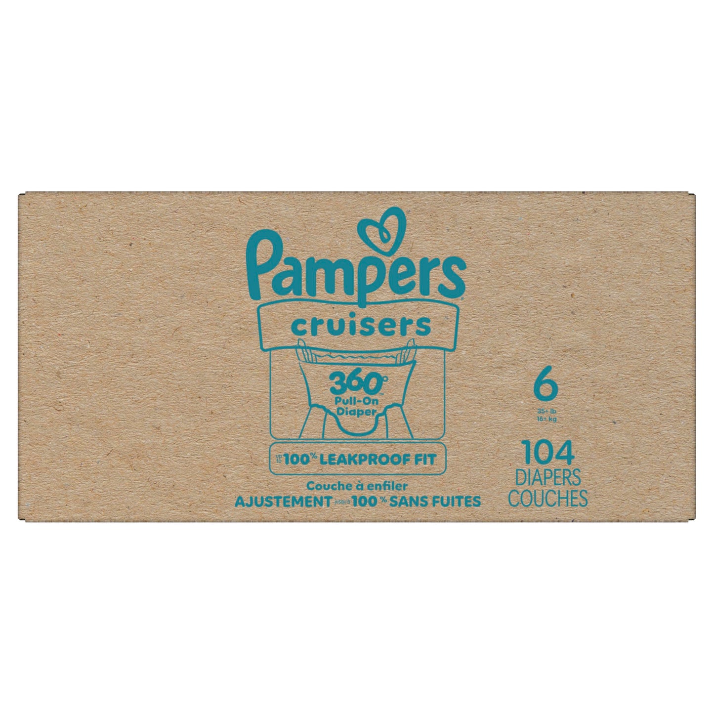 Pampers Diapers - Cruisers 360 degrees - Size 6, up to 100% Leakproof Fit, Designed for Active Babies, Pull On Diaper, EZ Off Tabs Designed for Easy Changes, 1 Pack (Count of 104) 🍁 All In One Marketplace Canada