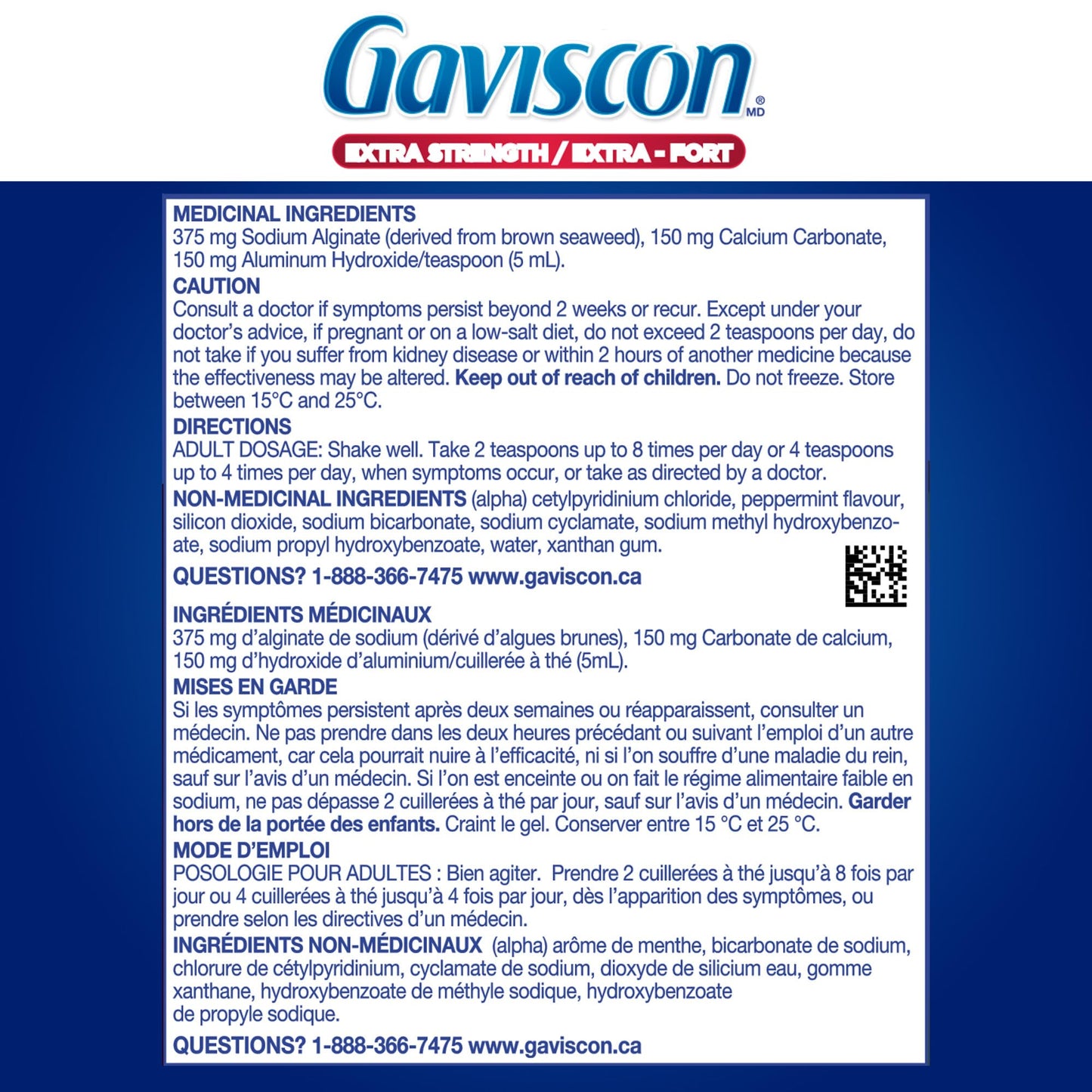 Gaviscon Liquid Extra Strength Antacid - 600 ml - Antacid Liquid for Day and Night Heartburn Relief, Acid Reflux and GERD Relief, Icy Mint- Free of Aluminum, Lactose and Gluten ๐ All In One Marketplace Canada