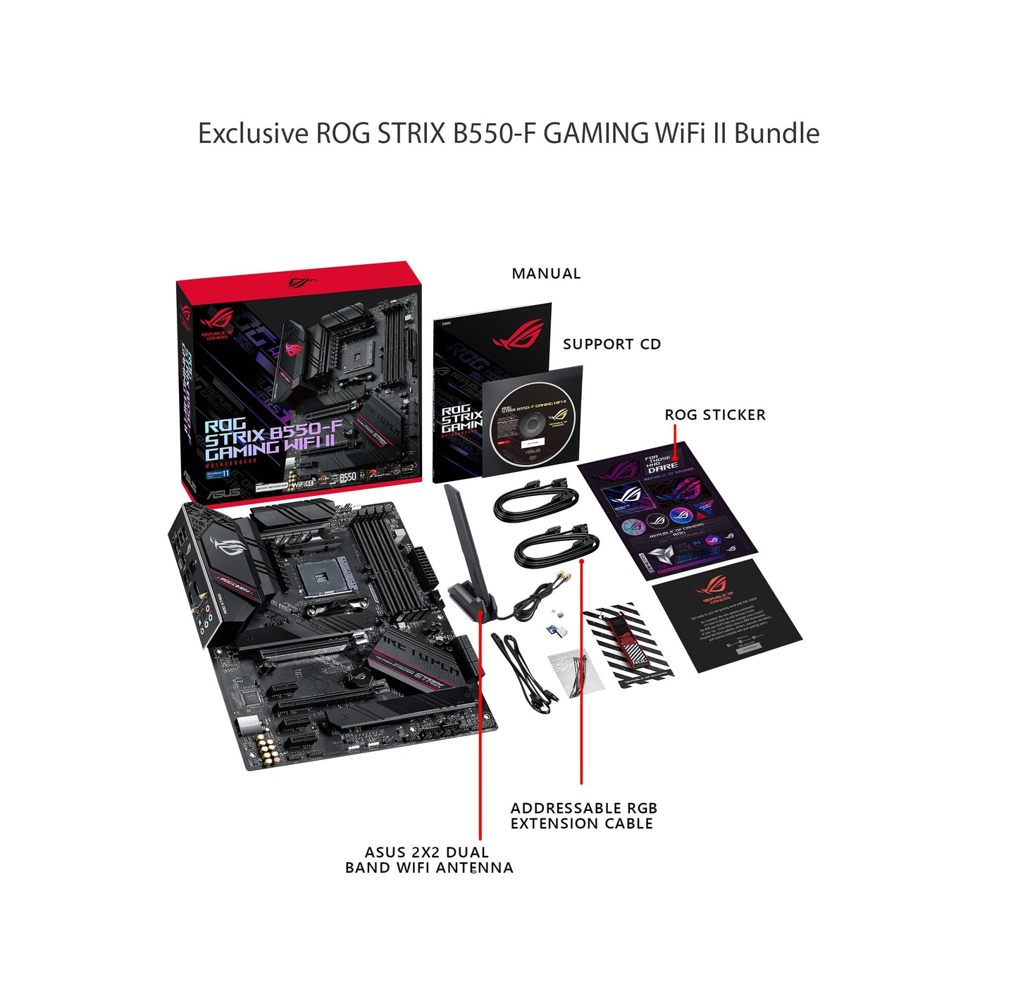 Asus ROG Strix B550-F Gaming WiFi II AMD AM4 (3rd Gen Ryzen) ATX Motherboard (PCIe 4.0,WiFi 6E, 2.5Gb LAN, BIOS Flashback, HDMI 2.1, Addressable Gen 2 RGB Header and Aura Sync) ๐ All In One Marketplace Canada