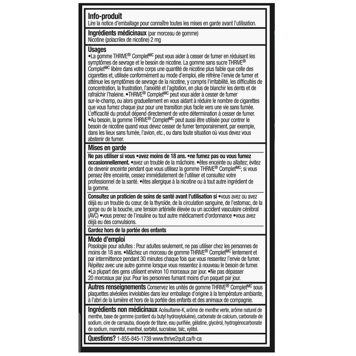 Thrive Complete Nicotine Replacement Gum, 2mg Regular Strength, Spearmint, 108 Count ๐ All In One Marketplace Canada