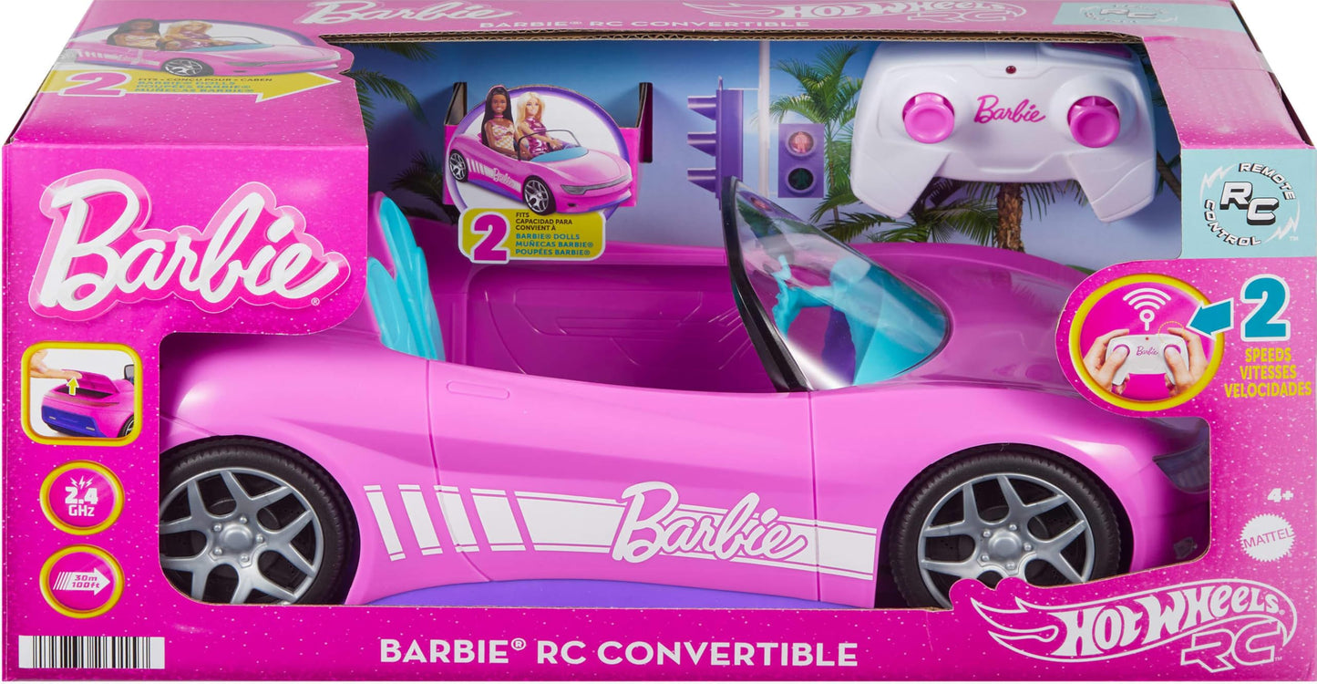 Hot Wheels Barbie RC Toy Car, Remote-Control Pink Convertible, Can Hold 2 Barbie Fashion Dolls & Trunk Opens for Storage, Sticker Sheet for Customizing ๐ All In One Marketplace Canada