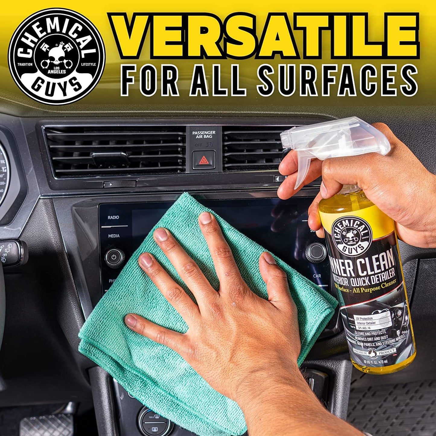 Chemical Guys InnerClean Interior Quick Detailer and Protectant, Safe for Cars, Trucks, SUVs, Motorcycles, RVs & More, 473 ml (2 Pack) ๐ All In One Marketplace Canada