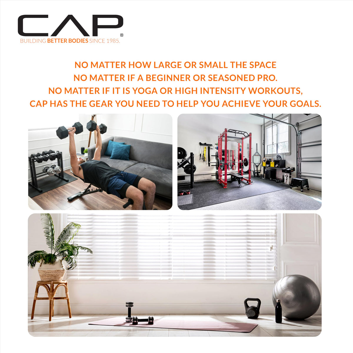 CAP Barbell High Density Exercise Yoga Mat with strap, 68"x24" 12mm - Teal 🍁 All In One Marketplace Canada