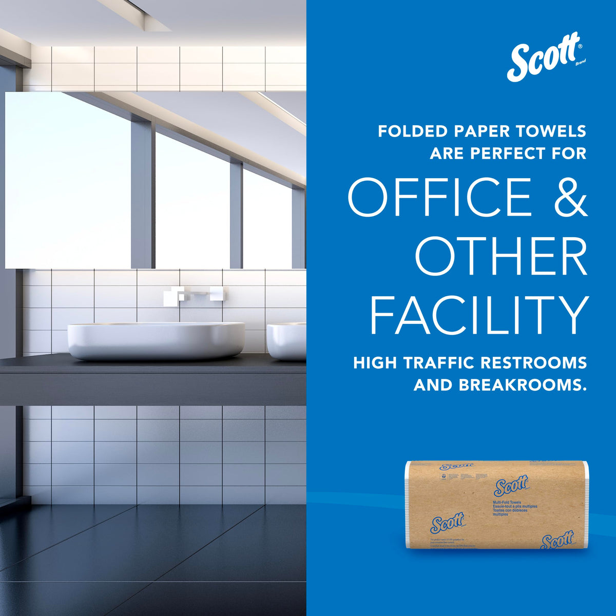 Scott Professional Universal Multifold Paper Towels, Bulk (03650), Absorbency Pockets, 9.2"x9.4", Compressed, Compact (250 Sheets/Pack, 12 Packs/Case, 3,000 Sheet Total) ๐ All In One Marketplace Canada
