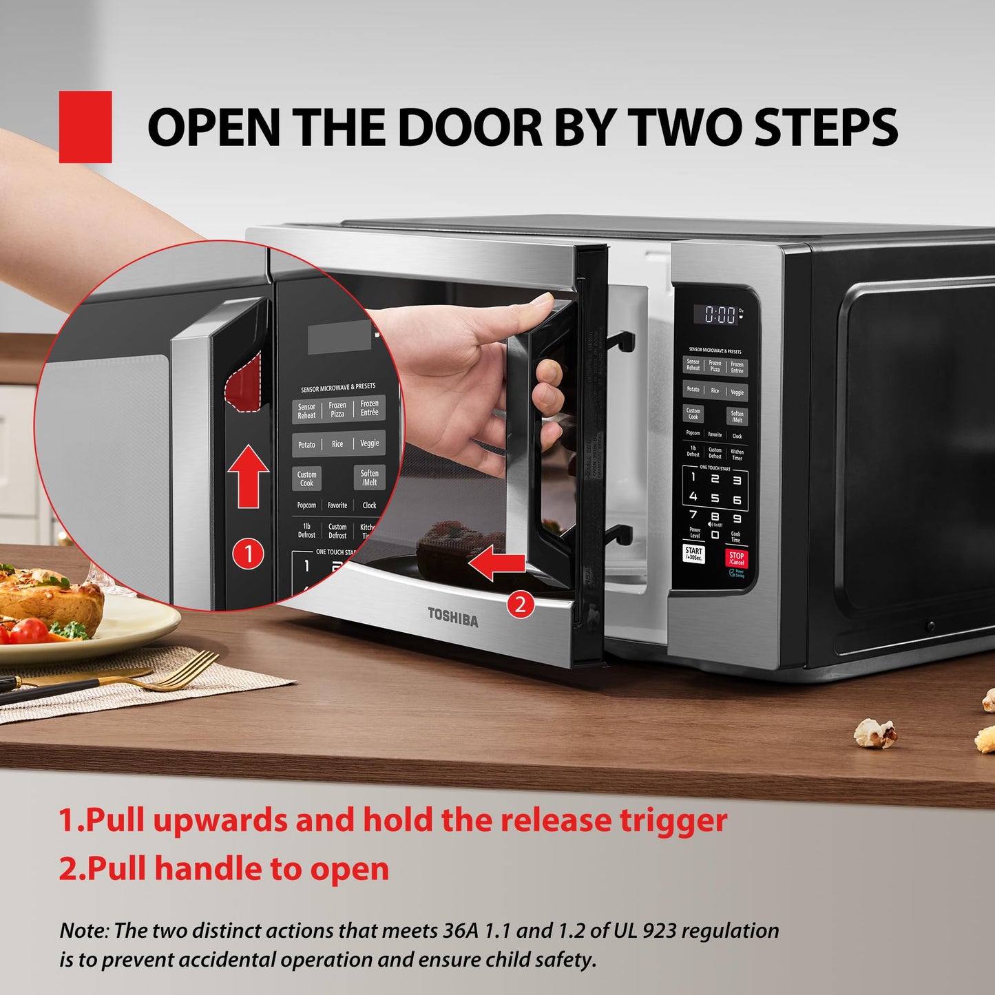 TOSHIBA ML-EM31P(SS)/CA Microwave Oven with Smart Sensor, Easy Clean Interior, ECO Mode, and Sound On/Off, 1.2 Cu. ft, Stainless Steel ๐ All In One Marketplace Canada
