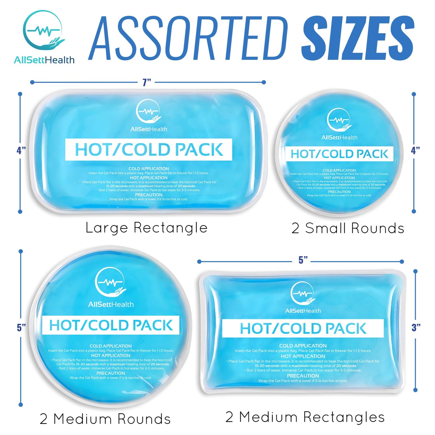 Reusable Cold Gel Ice Packs for Injuries | 7 Pack Cold Compress Gel Ice Pack for Knee, Neck, Hip, Shoulder & Back Pain ๐ All In One Marketplace Canada