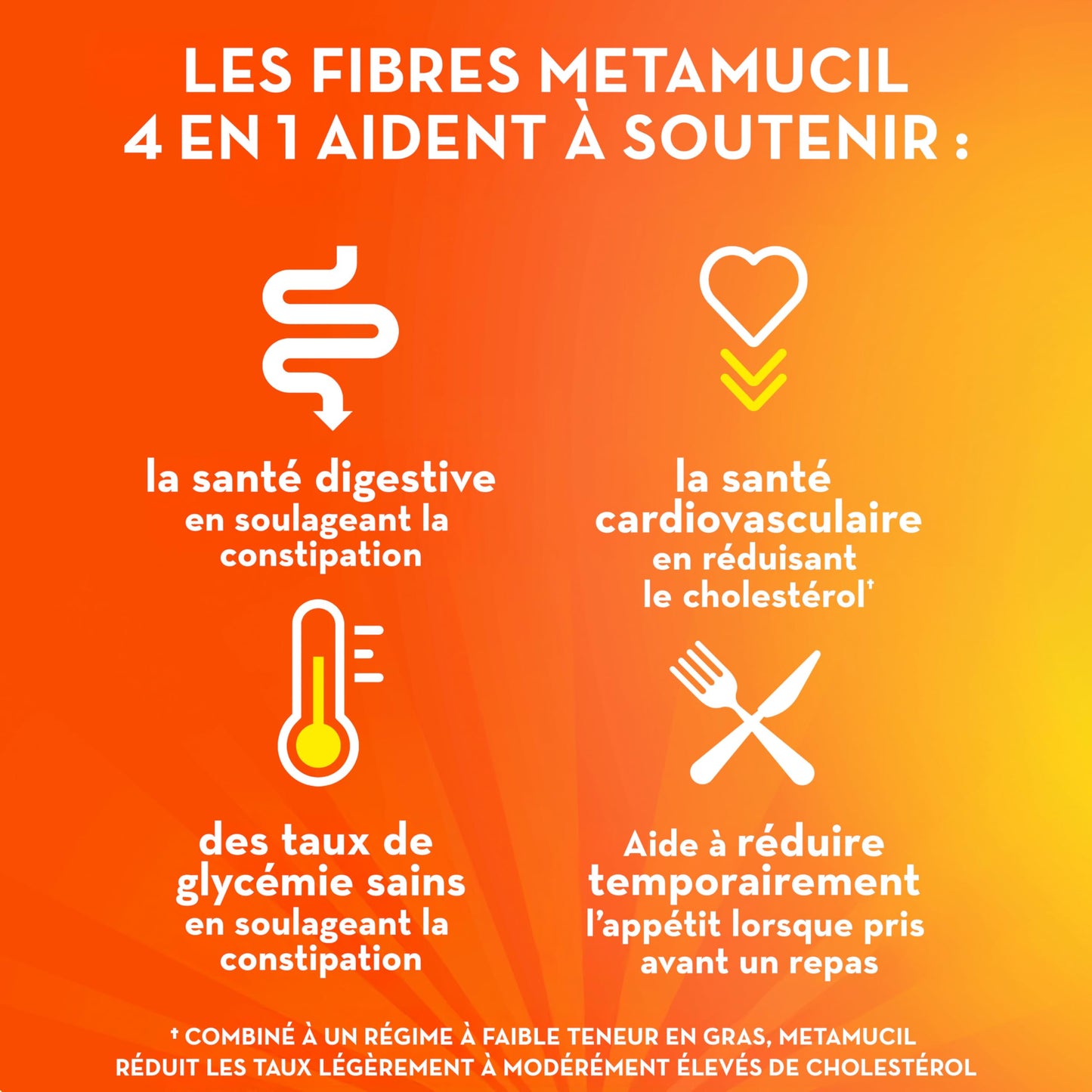 Metamucil, Daily Psyllium Husk Powder Supplement Packets, Sugar-Free, 4-in-1 Fibre for Digestive Health, Orange Smooth Flavored Drink, 44 Servings 🍁 All In One Marketplace Canada