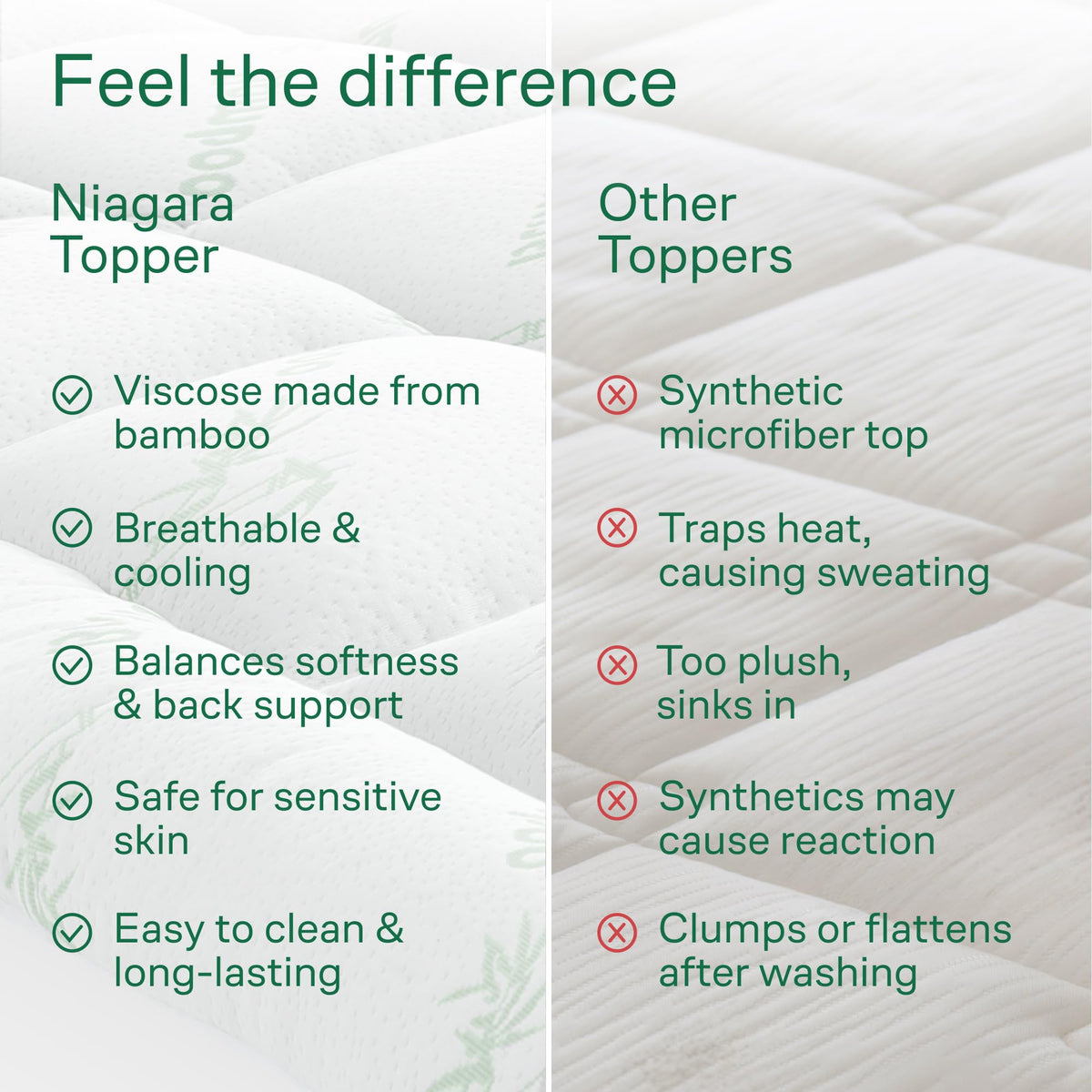 Bamboo Mattress Topper Queen RV Size - Thick Cooling Breathable Pillow Top Mattress Pad for Back Pain Relief - Deep Pocket Topper Fits 8-20 Inches (60x75 Inches, Green) π All In One Marketplace Canada