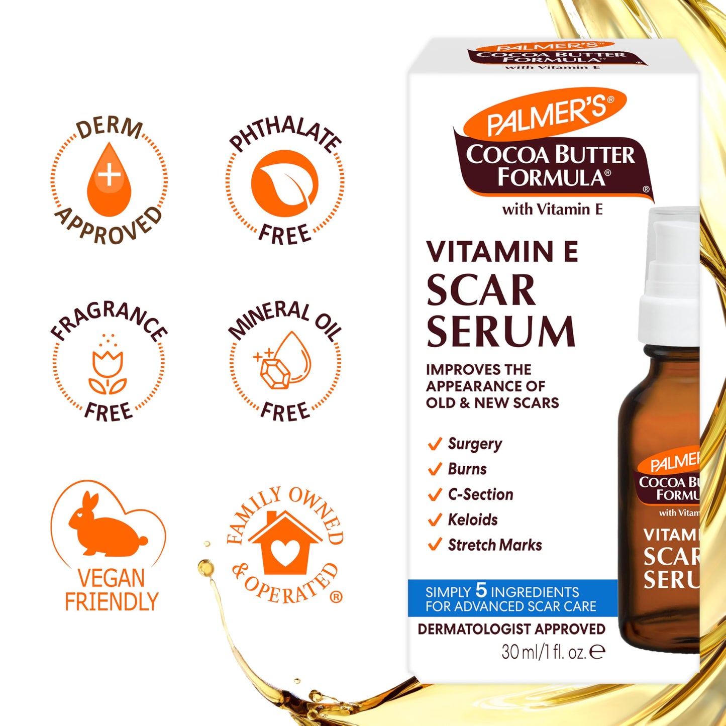 Palmer's Cocoa Butter Formula Vitamin E Scar Serum, 30ml ๐ All In One Marketplace Canada