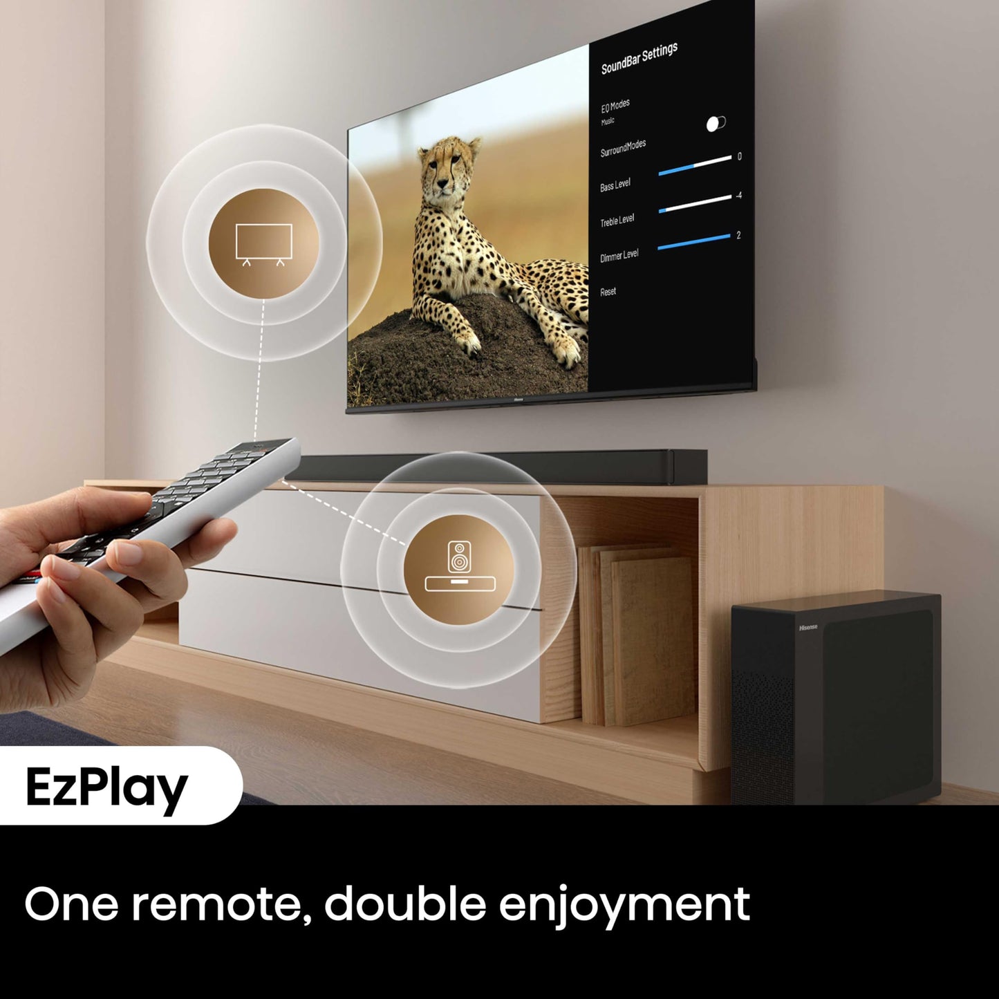 Hisense HS2100 2.1 Channel 240W Soundbar with Wireless Subwoofer, Powered by Dolby Audio, Roku TV Ready, Bluetooth 5.3/HDMI ARC/Optical/AUX/USB, 6 Tailored Sound Modes ๐ All In One Marketplace Canada