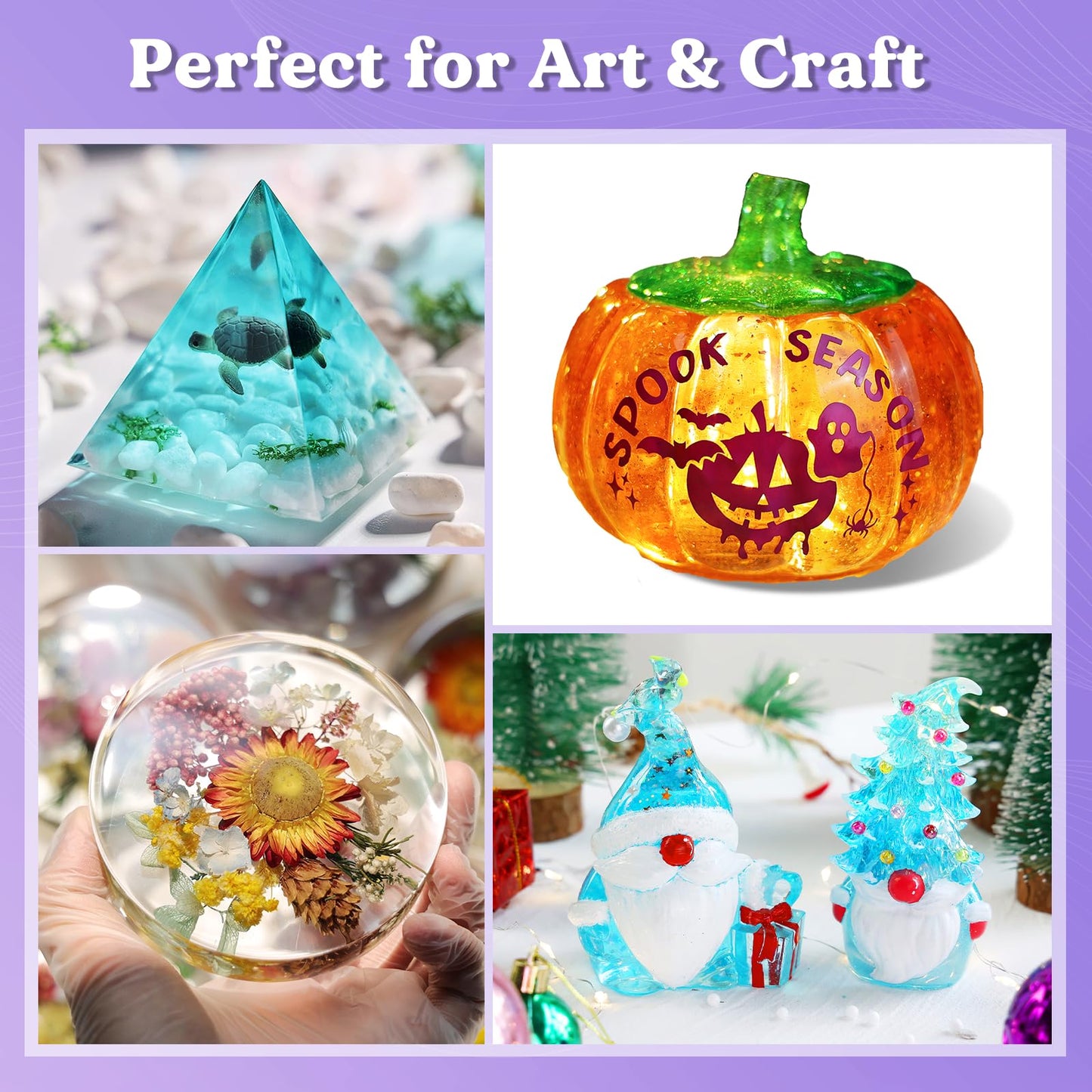 LET'S RESIN Casting Epoxy Resin Kit, 1L(34oz) Crystal Clear & Bubble Free Epoxy Resin and Hardener, High Gloss Resin Kit for DIY Art, Mould Casting, Wood, Jewellery Making, Coasters, Table Top ๐ All In One Marketplace Canada