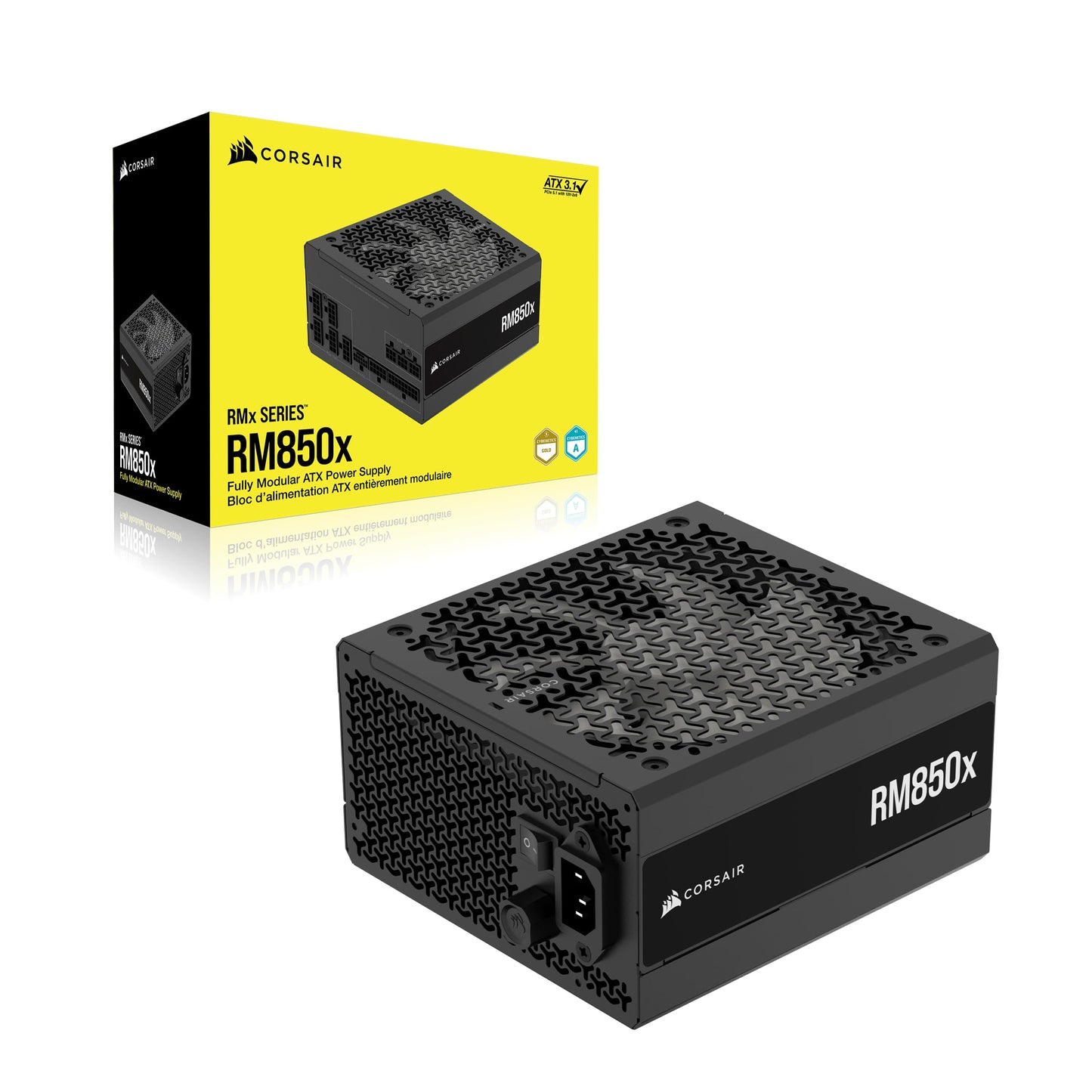 CORSAIR RM850x Fully Modular Low-Noise ATX Power Supply โ ATX 3.1 Compliant โ PCIe 5.1 Support โ Cybenetics Gold Efficiency โ Native 12V-2x6 Connector โ Black ๐ All In One Marketplace Canada