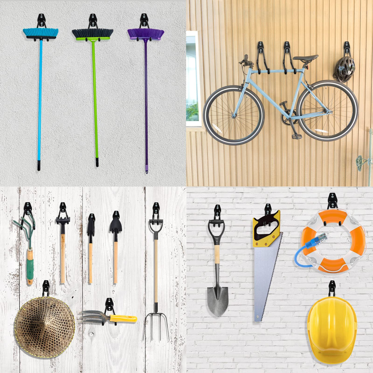 Garage Hooks Heavy Duty Utility Steel with Anti-Slip Coating Wall Mount Storage Organizer for Hanging Power and Garden Tools, Ladders, Hose, Bikes, Ropes, Bulk Items, and More (12 Pack Orange) ๐ All In One Marketplace Canada