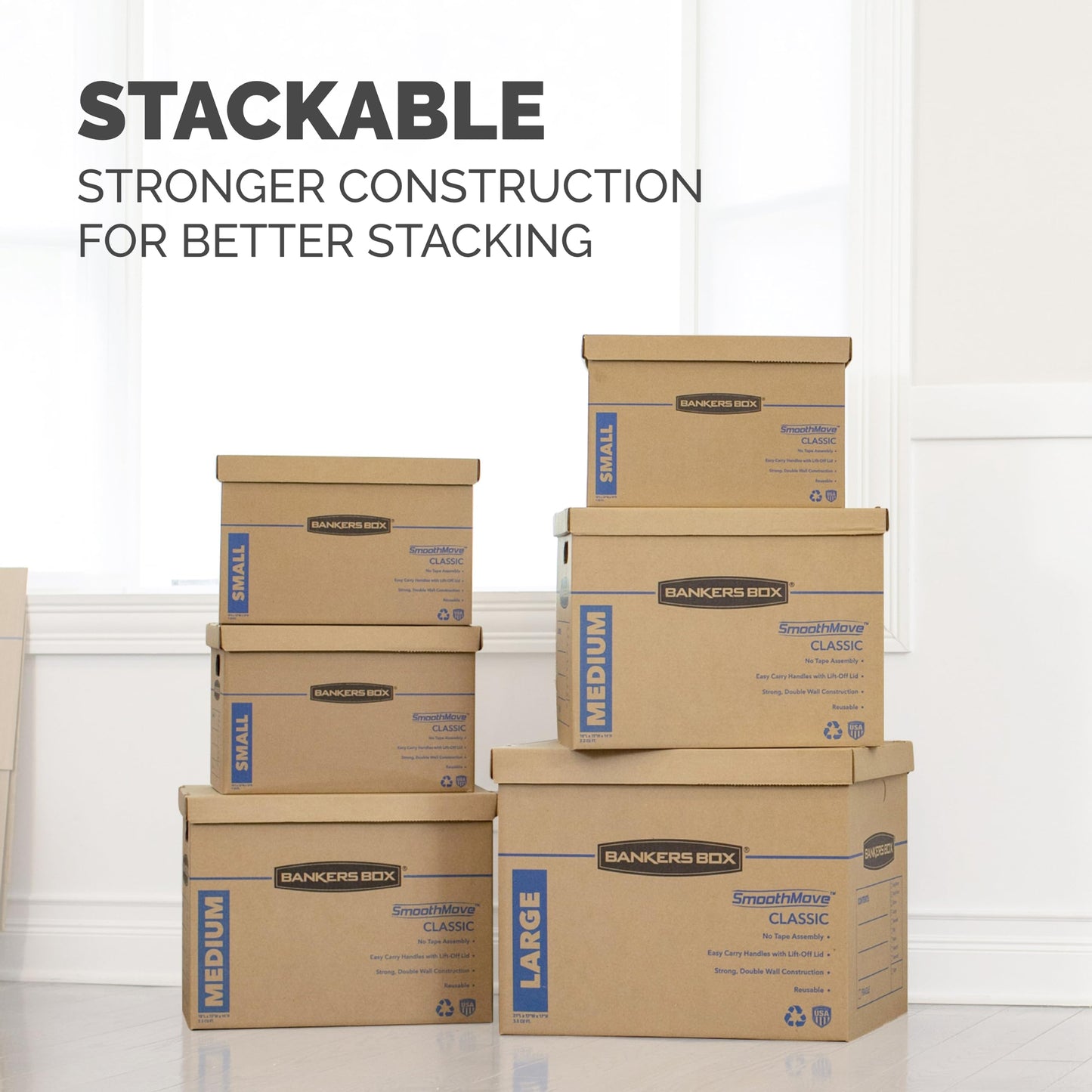 Bankers Box SmoothMove Classic Moving Kit Boxes, Tape-Free Assembly, Easy Carry Handles, 8 Small 4 Medium, 12 Pack(7716403) ๐ All In One Marketplace Canada