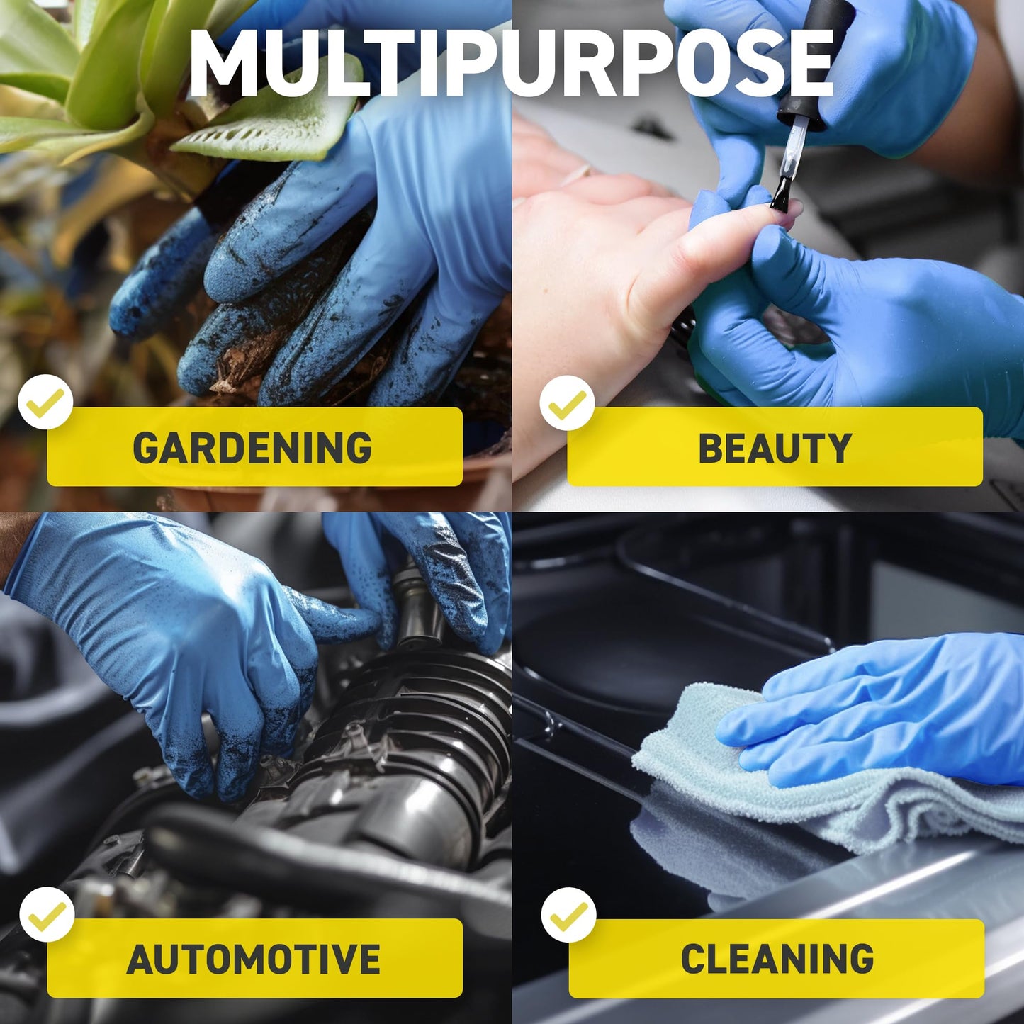 72HRS Blue Nitrile Gloves - 4 Mil Disposable Gloves (200 Pieces, X-Large) ๐ All In One Marketplace Canada
