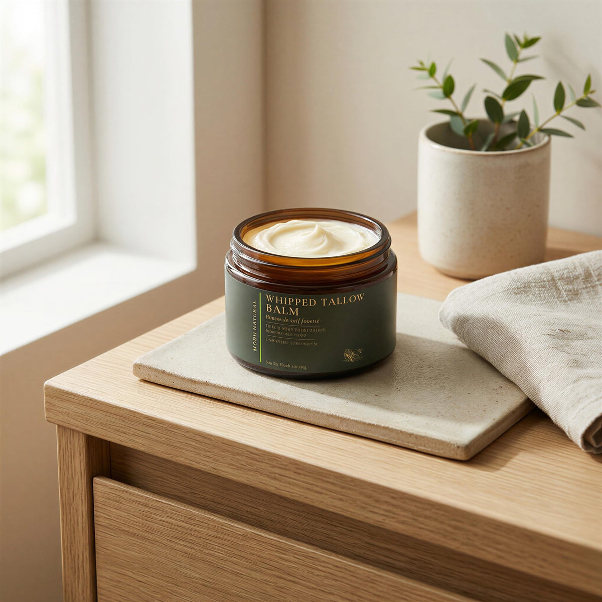 Whipped Beef Tallow Moisturizer - 100% Grass-Fed Tallow Face Balm with Honey, Jojoba Oil, Olive Oil & Sweet Almond Oil - Unscented - 120ml/4oz π All In One Marketplace Canada