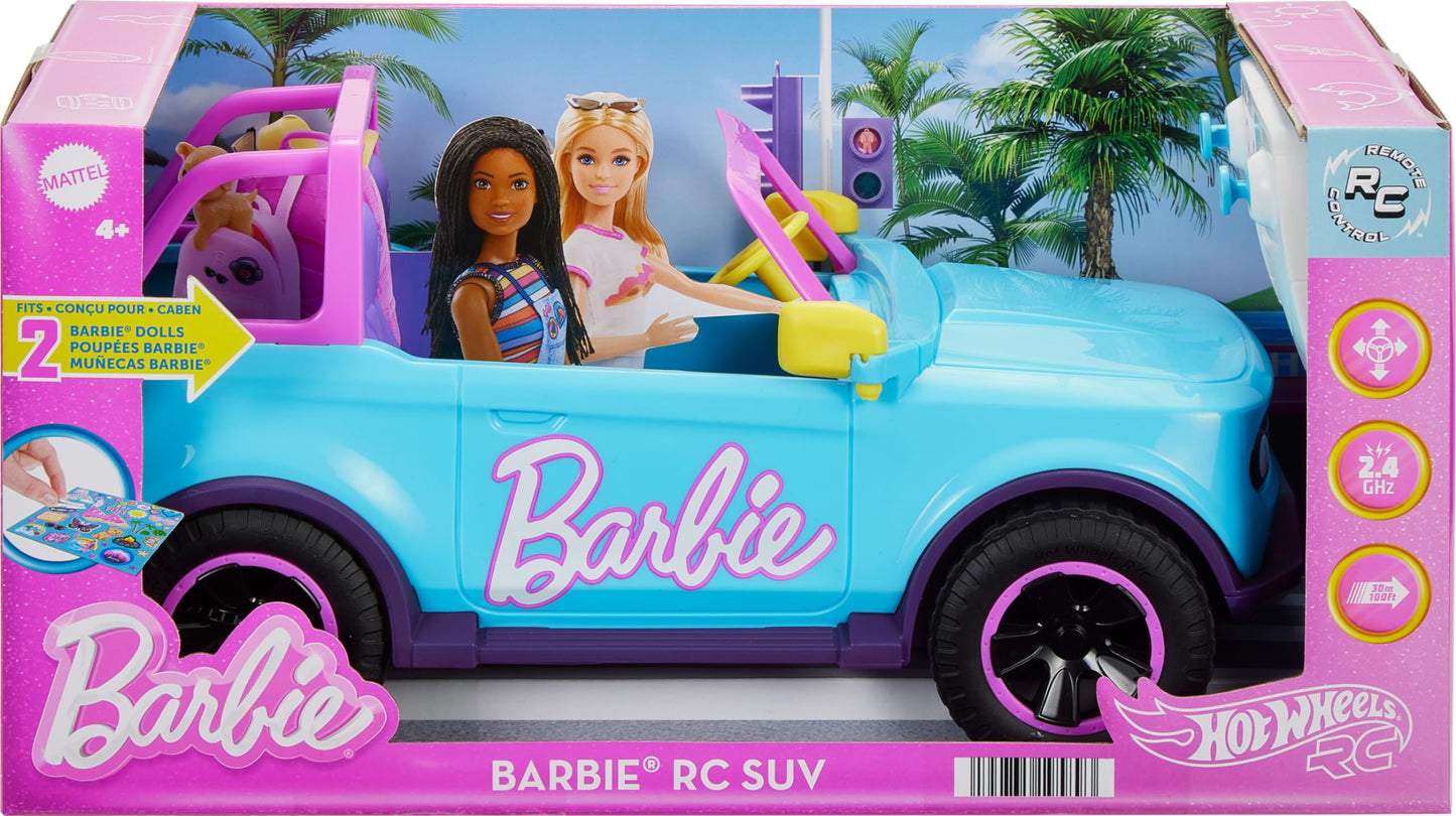 Hot Wheels Barbie RC SUV & Stickers, Can Hold & Store 2 Barbie Dolls & Accessories, Kid-Applied Stickers for Customization ๐ All In One Marketplace Canada