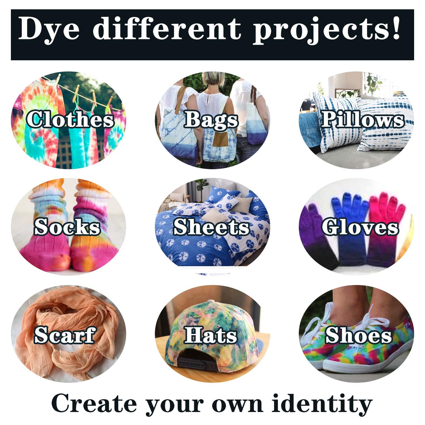 WINSONS Tie Dye Kit, 20 Colours Non Toxic Permanent Fabric Dye Art Set for Kids Women for Homemade Party Creative Group Activities DIY Gift ๐ All In One Marketplace Canada