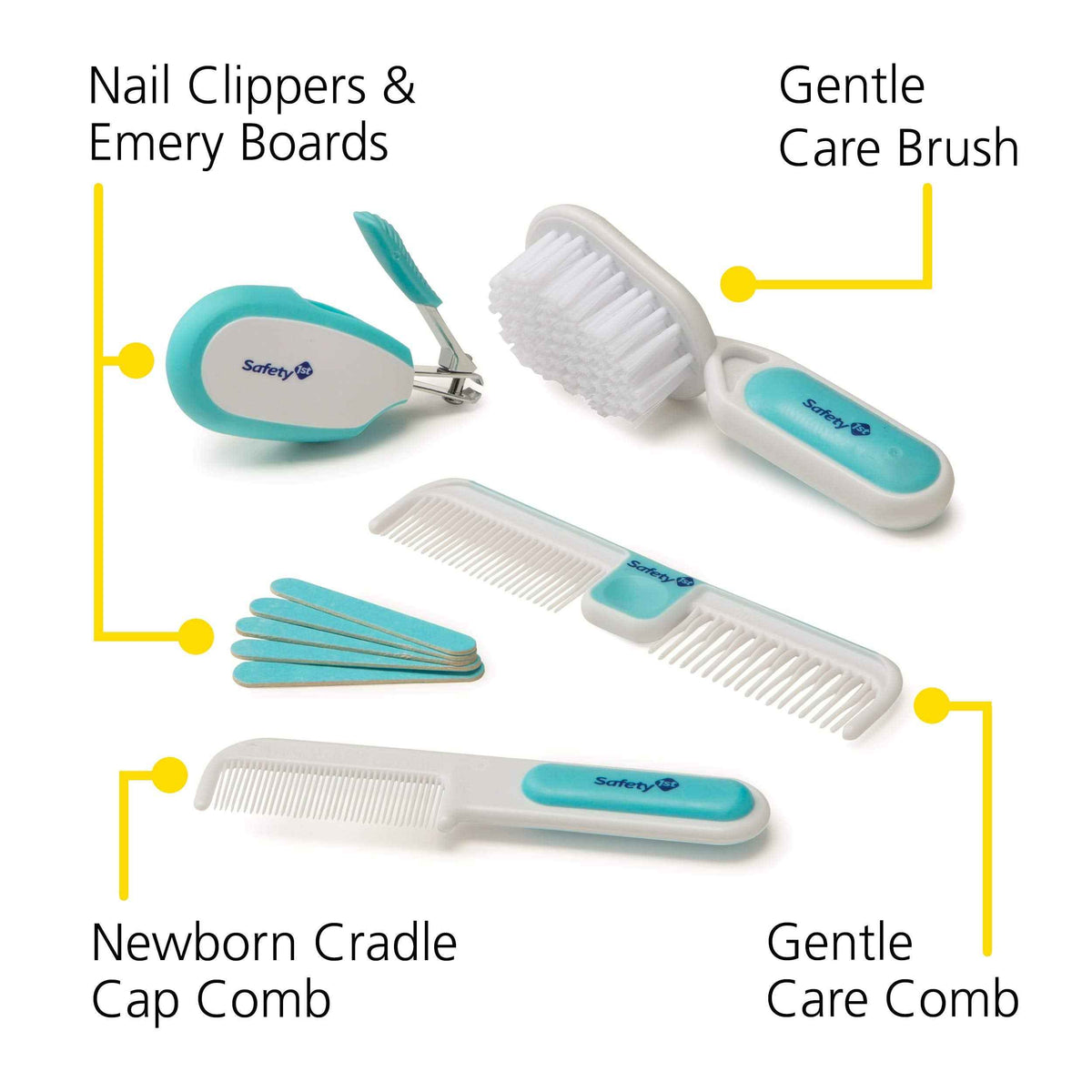 Safety 1st Deluxe Healthcare & Grooming Kit โ Baby Essentials Set with 3-in-1 Thermometer, Nasal Aspirator, Nail Clippers, Medicine Dispenser, Brush & Comb, and More - Arctic Blue ๐ All In One Marketplace Canada