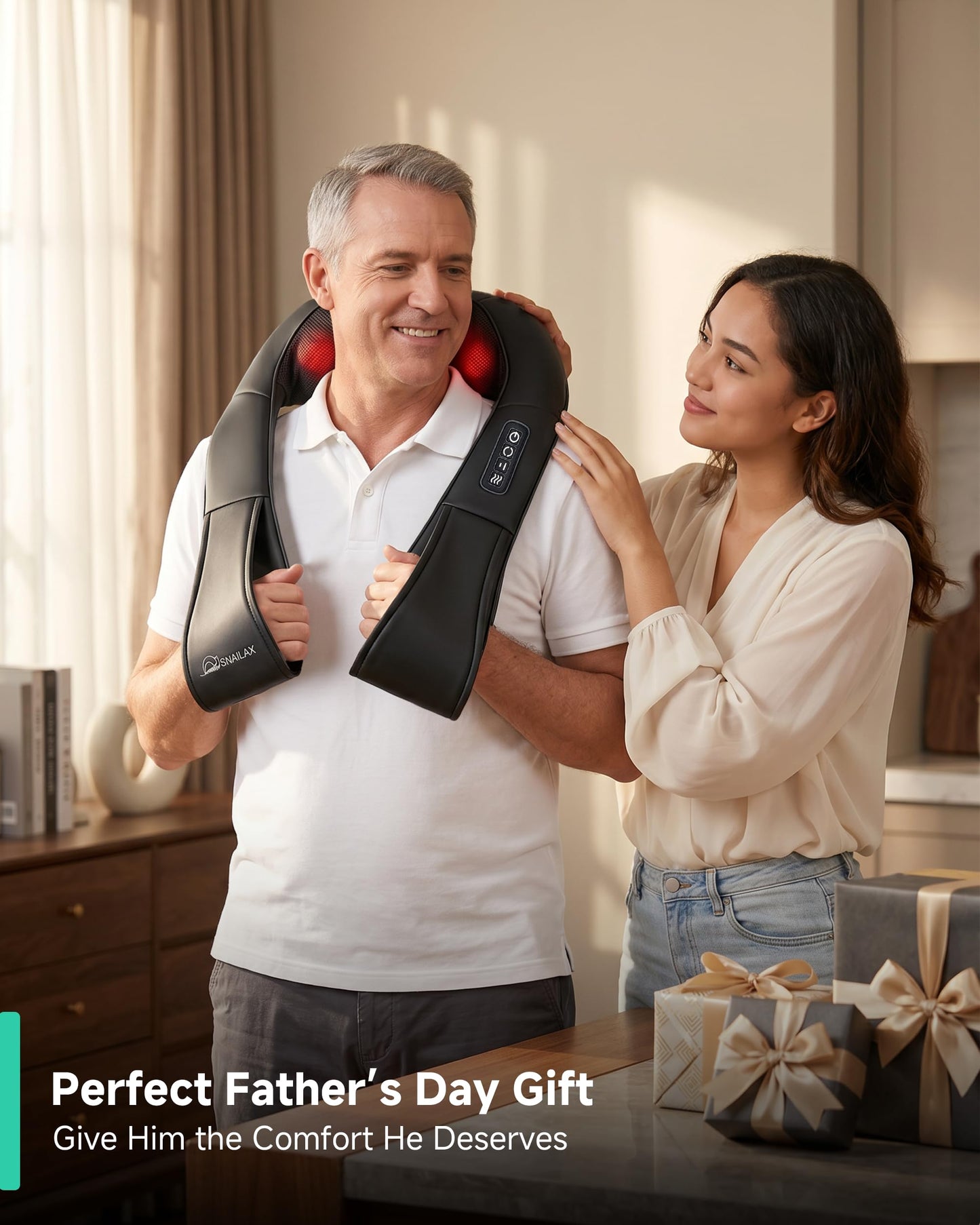 Snailax Shiatsu Neck Massager with Heat, 8 Kneading Nodes for Shoulders đ All In One Marketplace Canada