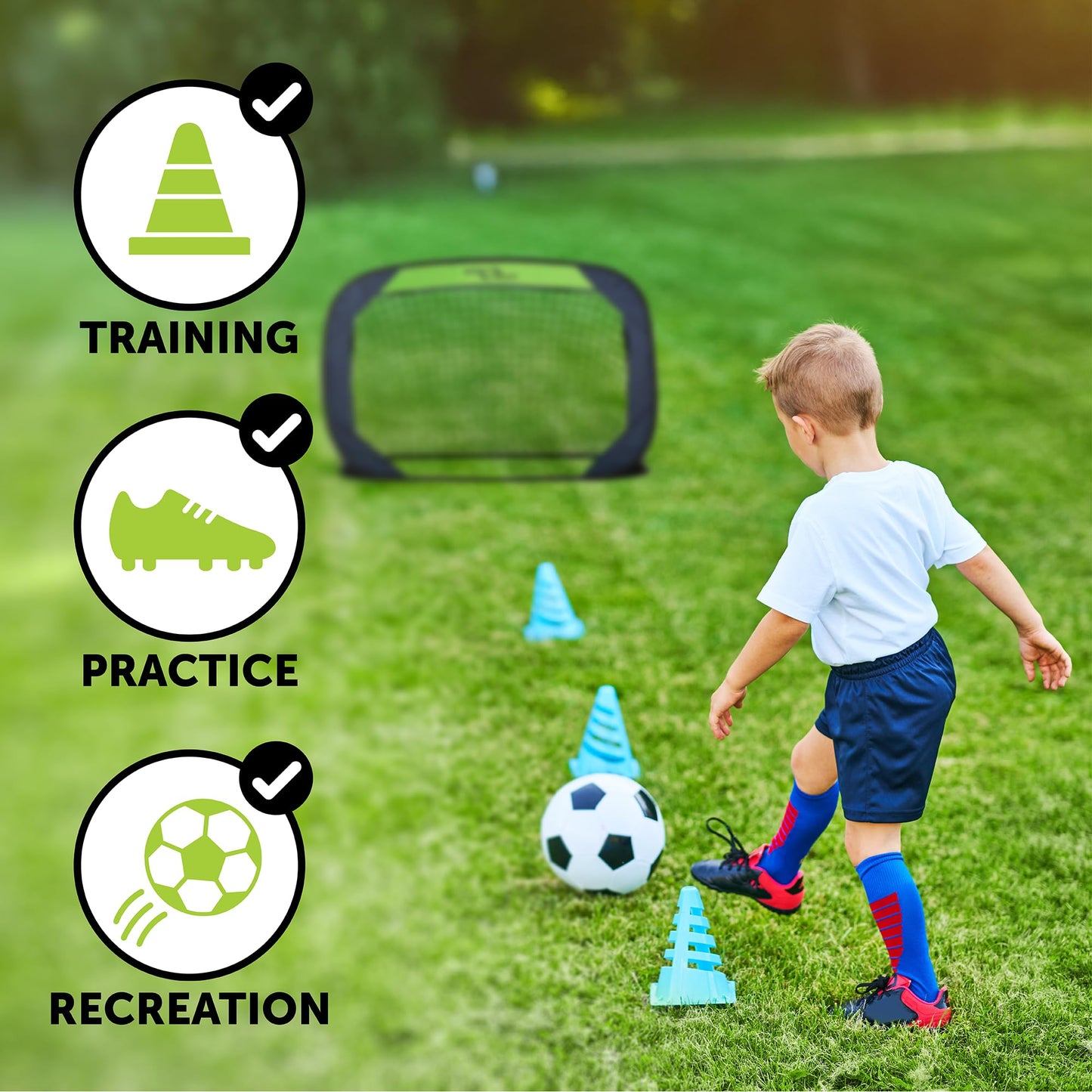 Sport Squad Portable Soccer Goal Net Set - Set of Two 4' Pop Up Training Soccer Goals with Compact Carrying Case - Easy Assembly and Compact Storage - Great for Kids and Adults π All In One Marketplace Canada