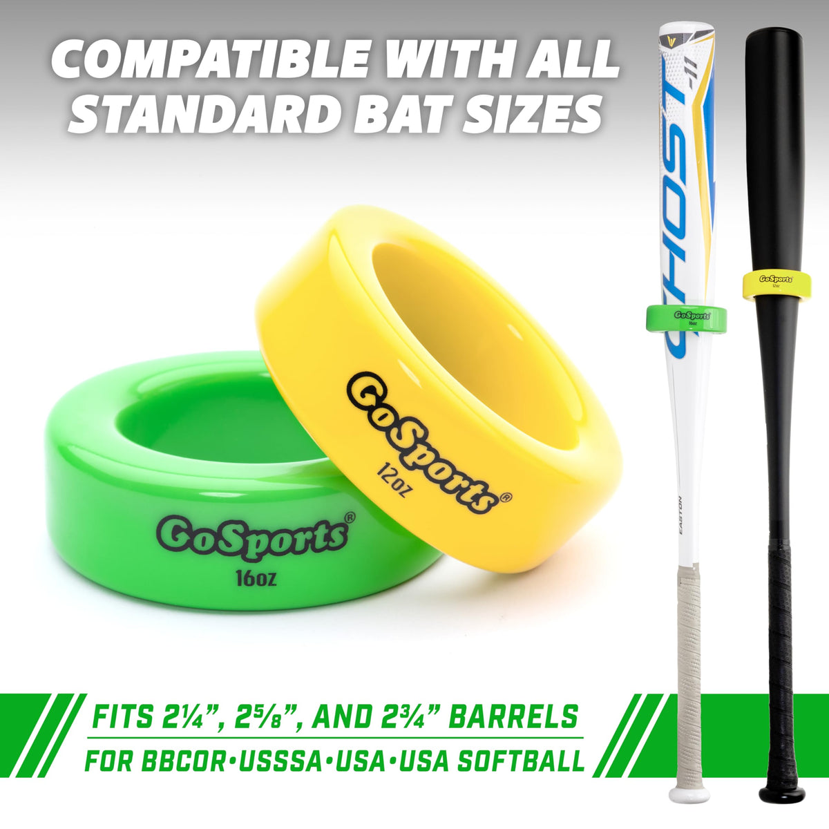 GoSports Baseball and Softball Bat Weights - 2 Pack Baseball Donuts - 16 oz & 12 oz ๐ All In One Marketplace Canada