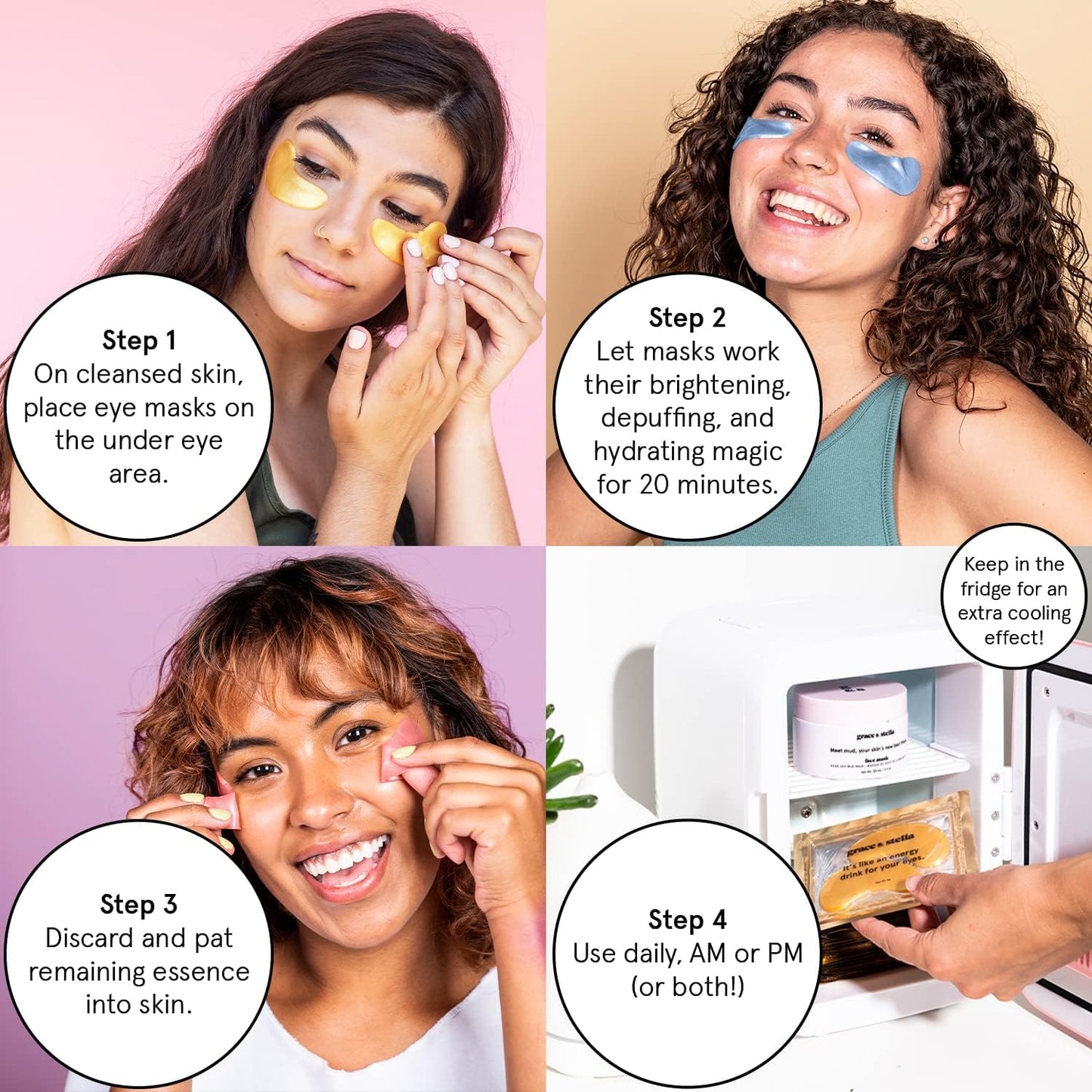 grace & stella Award Winning Under Eye Mask - Gifts for Her - Birthday Gifts for Women - Gel Eye Patches for Dark Circles, Puffy Eyes, Wrinkles, Undereye Bags - Self Care Gifts (24 Pairs, Pink) ๐ All In One Marketplace Canada