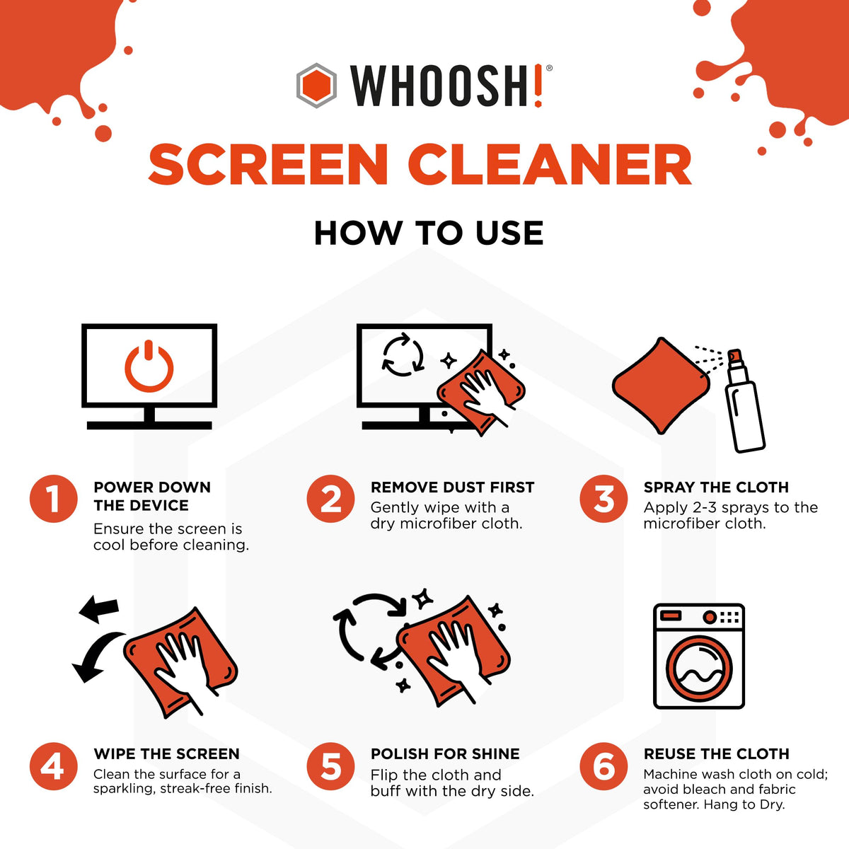WHOOSH! Screen Shine Go 30 ml โ Refillable Laptop Cleaner, Safe Streak-Free Glasses Cleaning Spray for TV, OLED, MacBook, Monitor or Car, Includes 15x15 cm PROTX2 Microfiber Cloth ๐ All In One Marketplace Canada