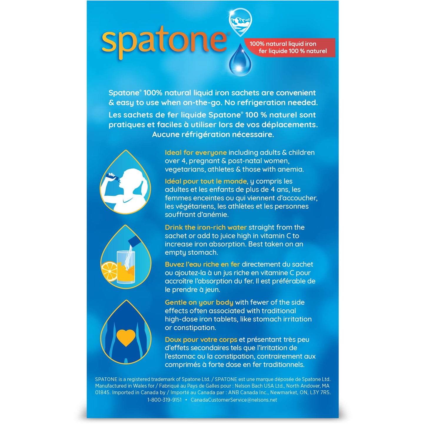 Spatone 100% Natural Liquid Iron Supplement, Original Flavour, Vegan, Reduces Tiredness & Fatigue, 28 Sachets x 25 mL, 700.0 ml (Pack of 1) ๐ All In One Marketplace Canada