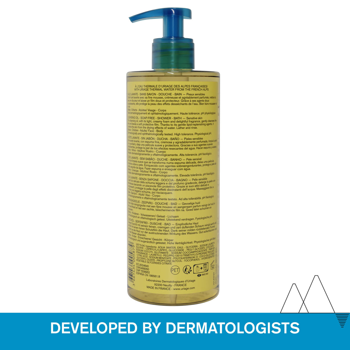 Uriage Cleansing Soothing Oil - Face & Body Daily Cleanser & Shower Oil With Glycerin & Ceramides - Whole Family Format, Babies, Children & Adults - Sensitive Skin - Soap-Free, Fragrance-Free - 500ml ๐ All In One Marketplace Canada