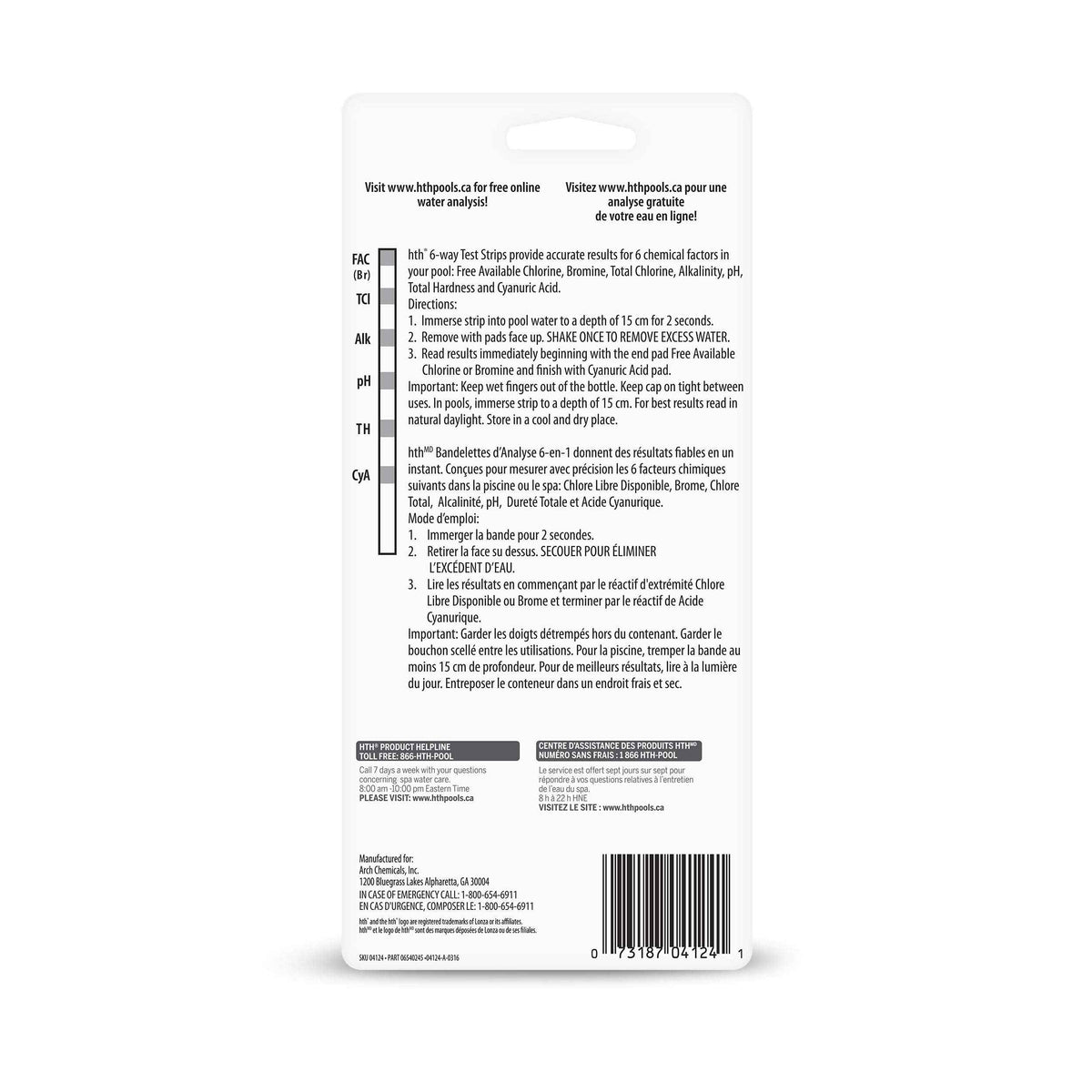 HTH 4124 6-Way Test Strip, 50 Strips ๐ All In One Marketplace Canada