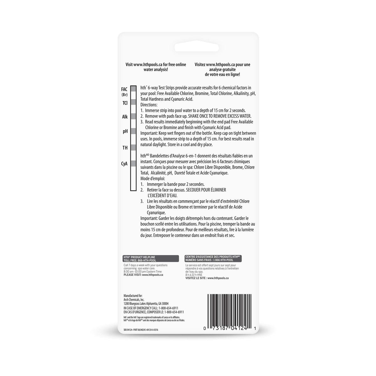 HTH 4124 6-Way Test Strip, 50 Strips ๐ All In One Marketplace Canada
