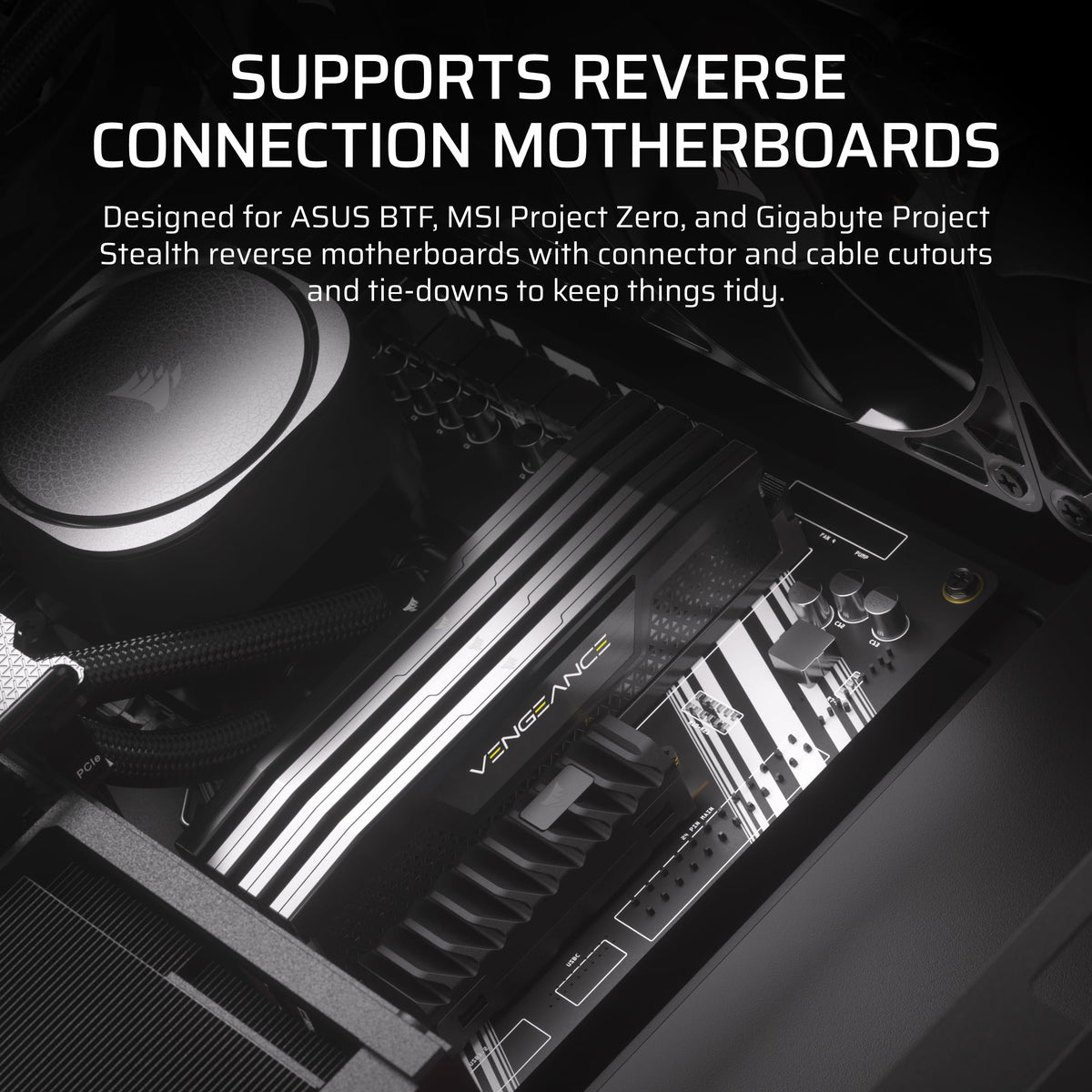CORSAIR Frame 4000D RS ARGB Modular Mid-Tower ATX PC Case – High Airflow, 3X Pre-Installed RS ARGB Fans, InfiniRail™ Fan Mounting System, ASUS BTF, MSI Project Zero, Gigabyte Project Stealth – Black 🍁 All In One Marketplace Canada