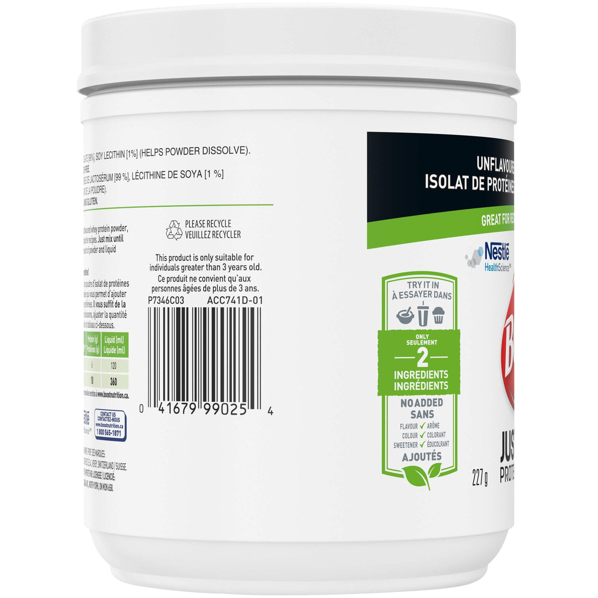 Boost JUST Protein Unflavoured Instant Whey Protein Isolate Powder, 227 Grams (Pack of 1) - Packaging May Vary ๐ All In One Marketplace Canada