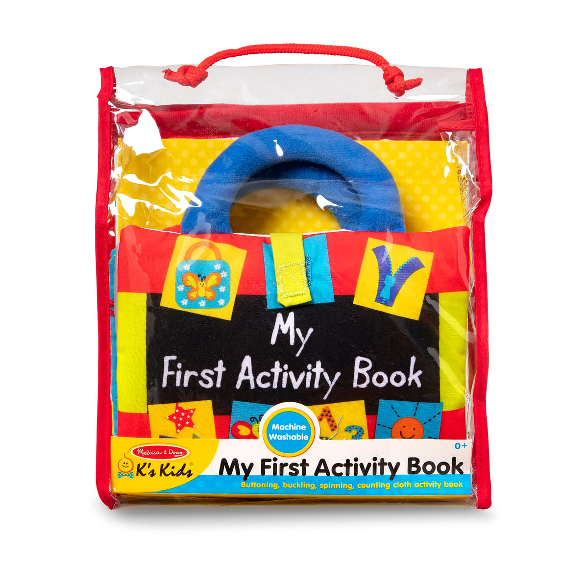 Melissa & Doug K’s Kids My First Activity Book, Soft Cloth Baby Book with Infant Toys—Puppets, Crinkles, Buttons, Buckles & Clock, Machine Washable Montessori Baby Toys for Kids 0–24 Months 🍁 All In One Marketplace Canada