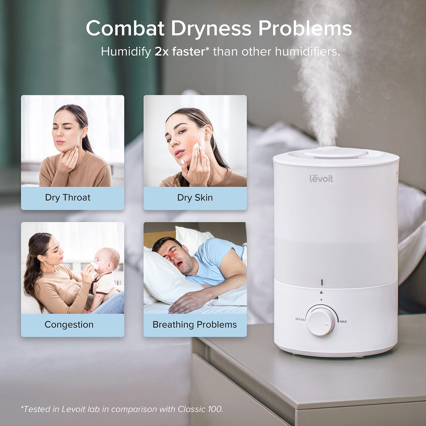 Levoit Humidifiers for Bedroom Large Room, 3L Top Fill, Oil Diffuser, White ๐ All In One Marketplace Canada