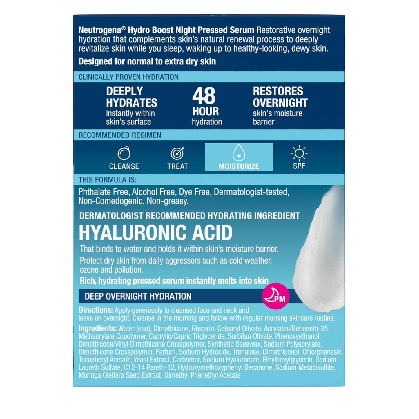 Neutrogena Moisturizer Neutrogena Hydro Boost Night Pressed Face Serum With Purified Hyaluronic Acid and Antioxidants for moisturized Skin, 48g, 48 Milliliters ๐ All In One Marketplace Canada